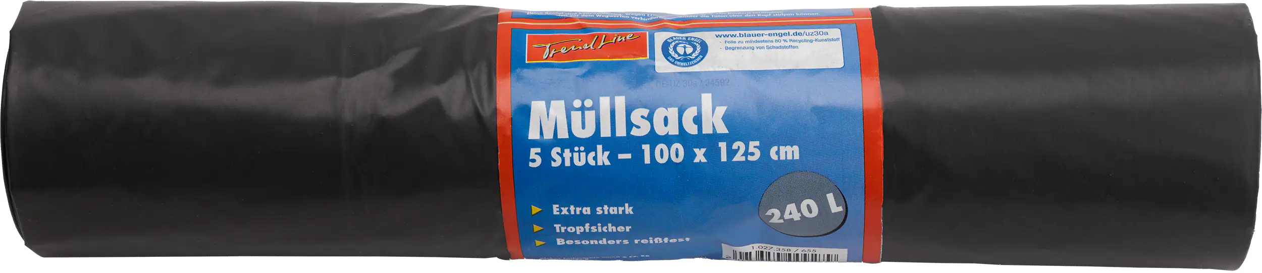 Trendline Müllsack 240 L, 55mµ, grau, 5 Stück