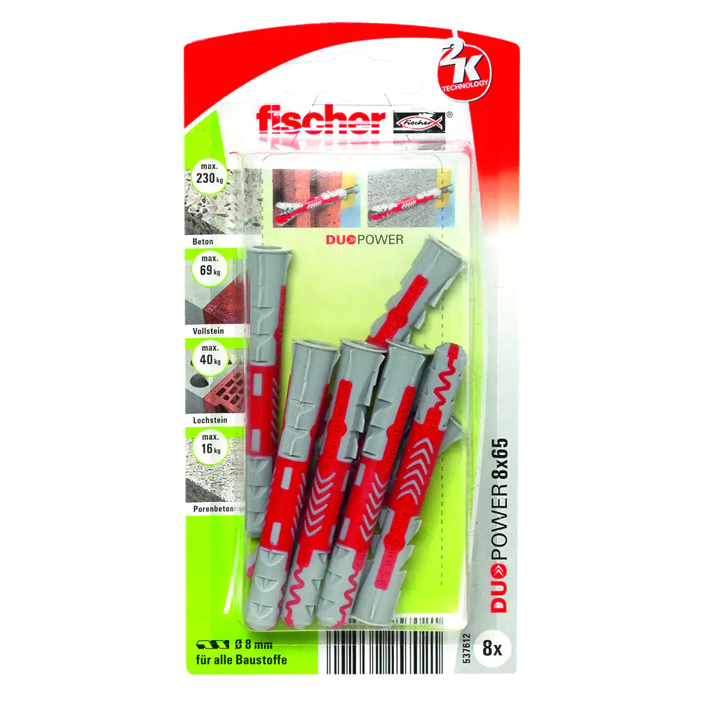 Fischer Dübel Duopower 8.0 x 65 mm - 8 Stück