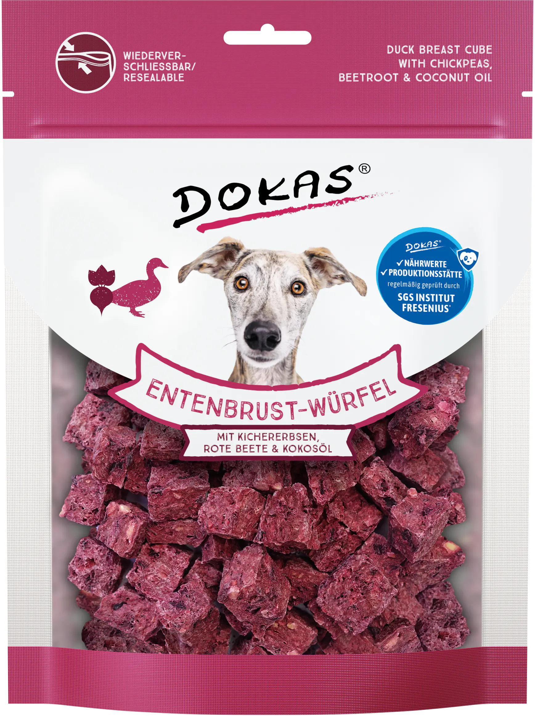 Dokas Entenbrust-Würfel mit Kichererbsen 150 g, Rote Beete & Kokosöl
