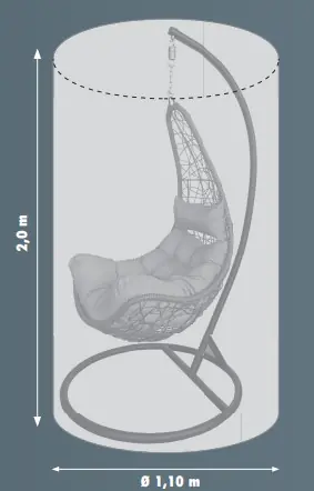 Primaster Schutzhülle Exclusive für Hängesessel Ø 110 cm, Höhe 200 cm