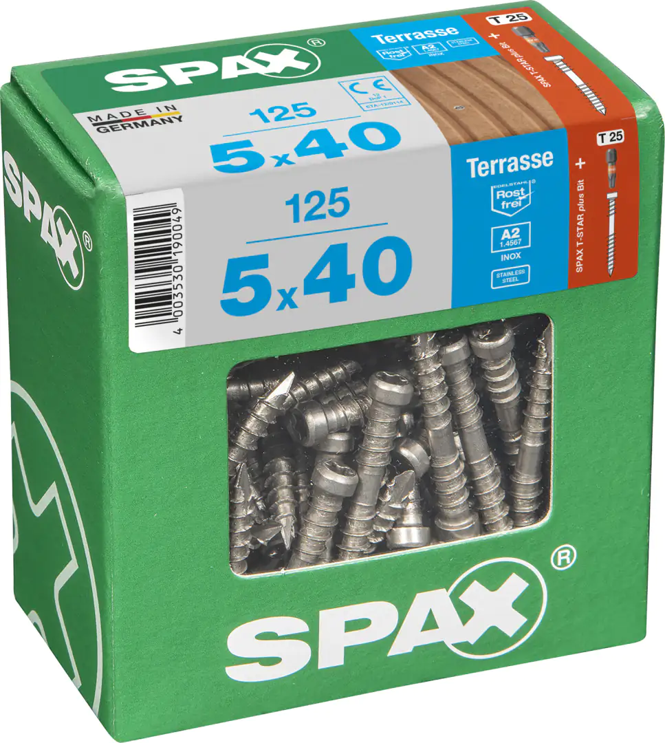 Spax Terrassenschrauben 5.0 x 40 mm TX 25 - 125 Stk.