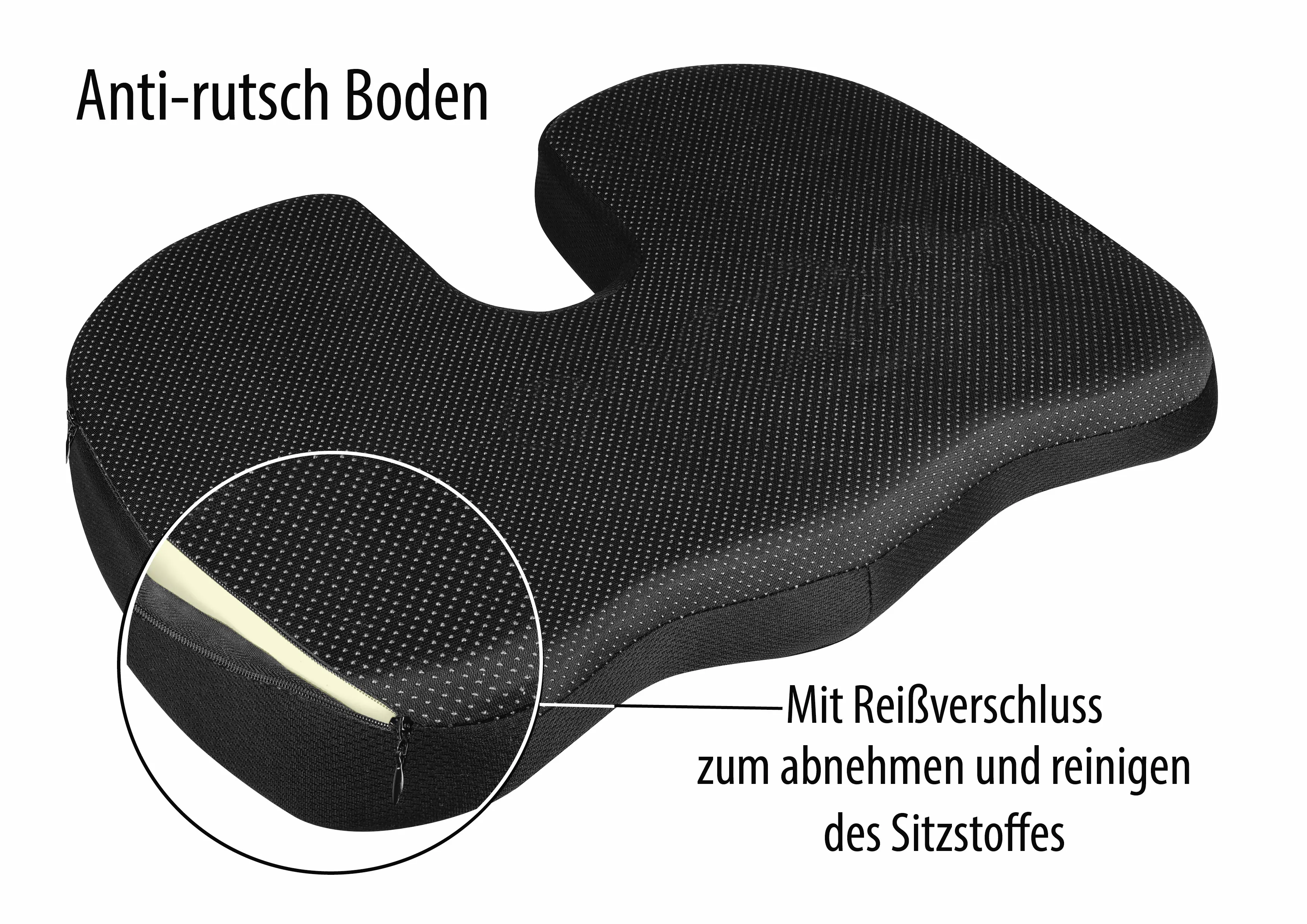 APA Sitzkissen mit Geleinlage schwarz/blau 45 x 37 cm