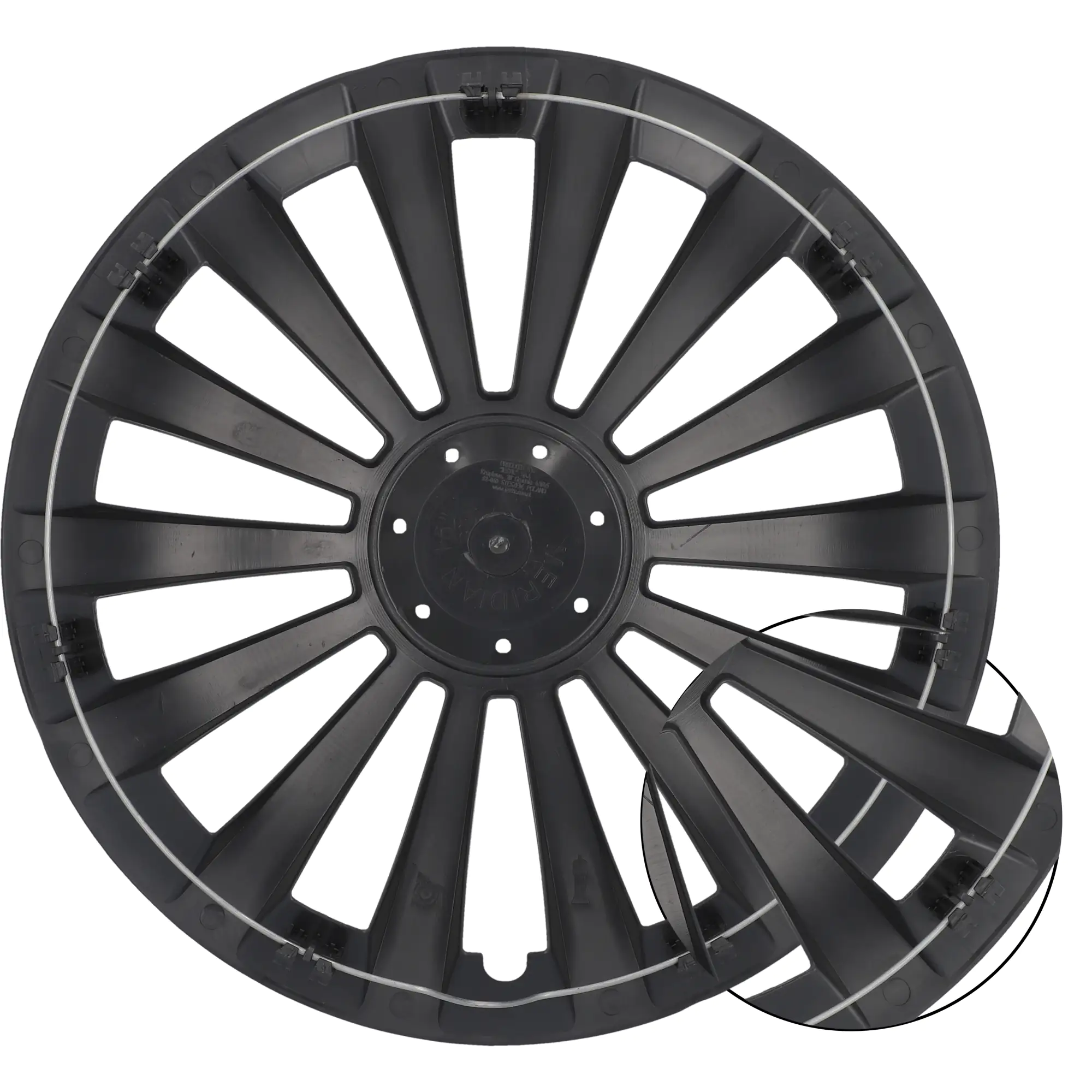 Cartrend Radzierblende Meridian 35 cm (14 Zoll) schwarz 4 stück