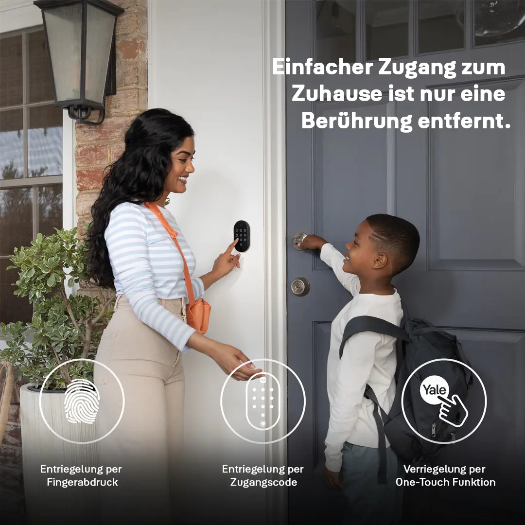 Yale Smart Türschloss Linus Smart Keypad 2 schwarz mit Fingerabdrucksensor