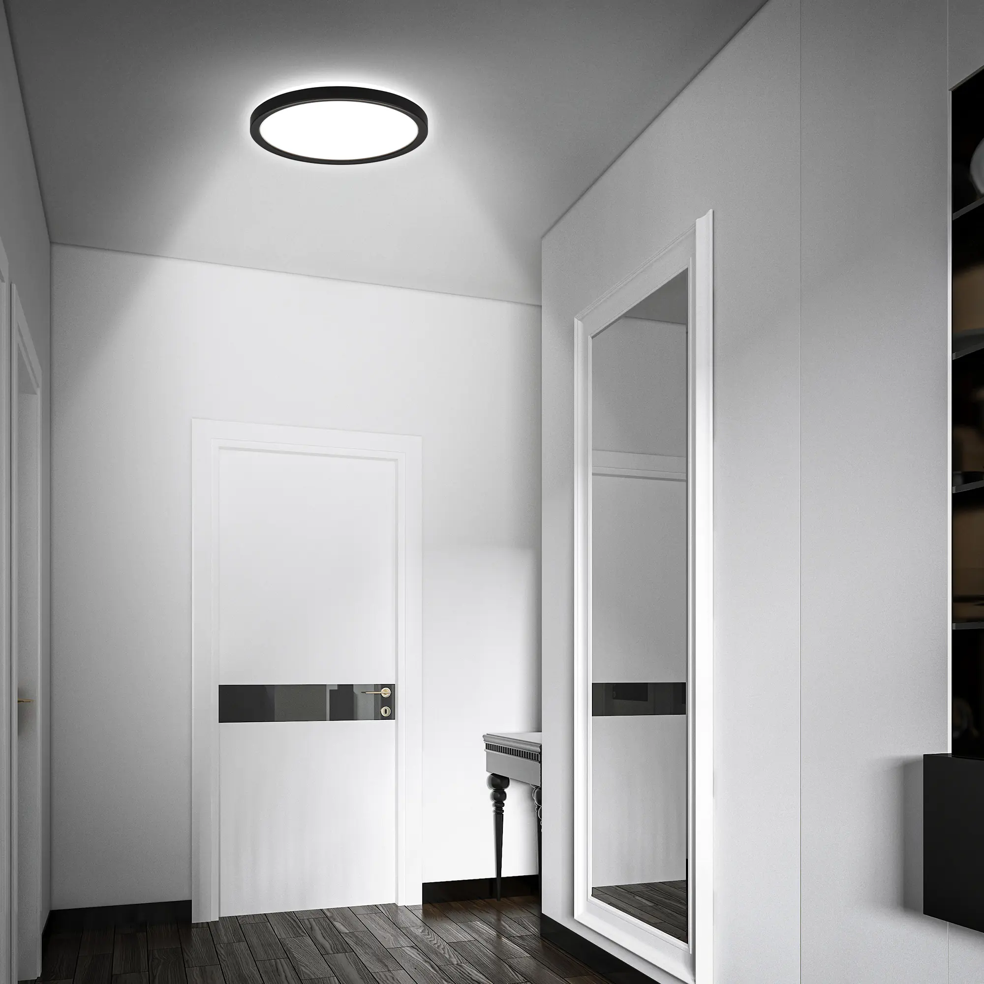 Briloner LED Deckenlampe Move 16W Ø 24 cm schwarz Bewegungssensor neutralweiß