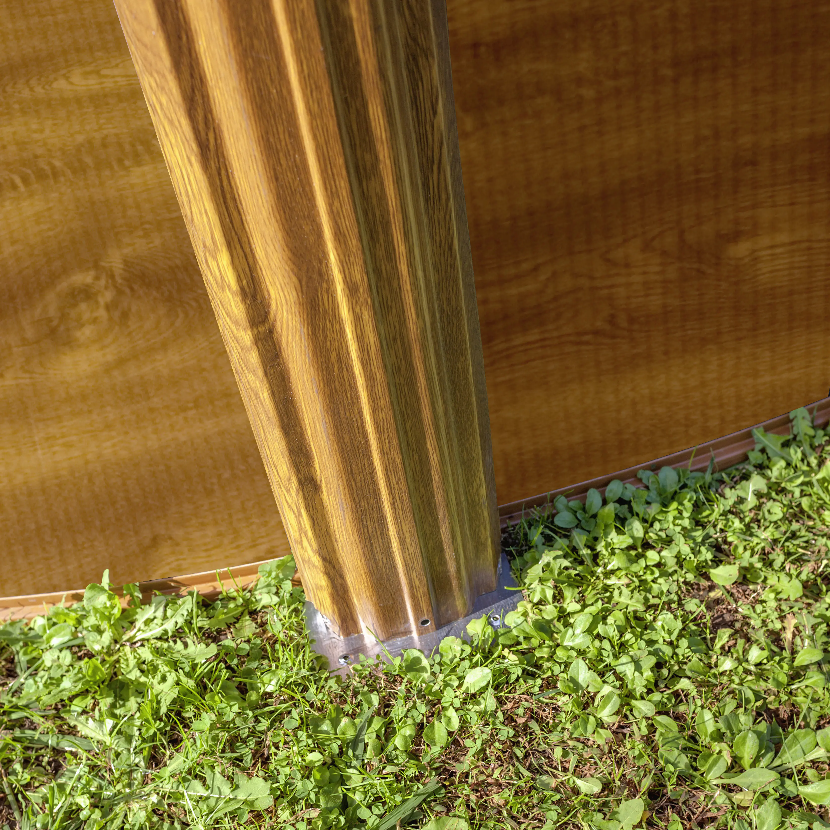 Gre Stahldwandpool Pacific Komplettset rund Ø 260 x 122 cm holzoptik