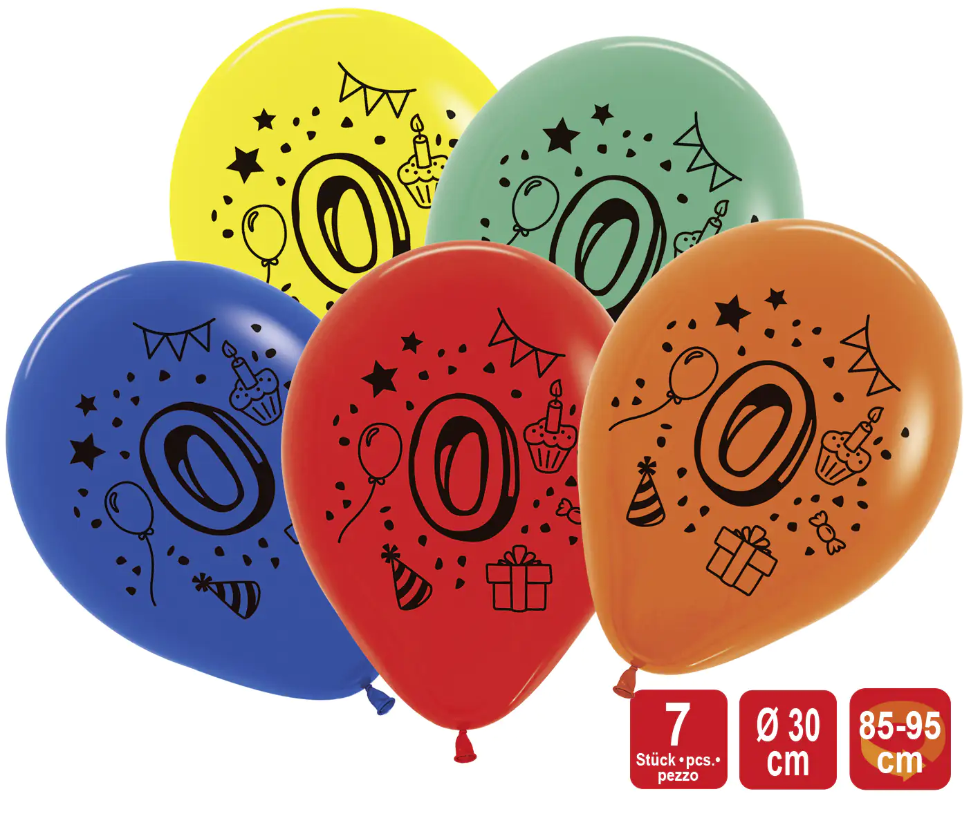 TIB Heyne Luftballon Zahl 0 7 Stück