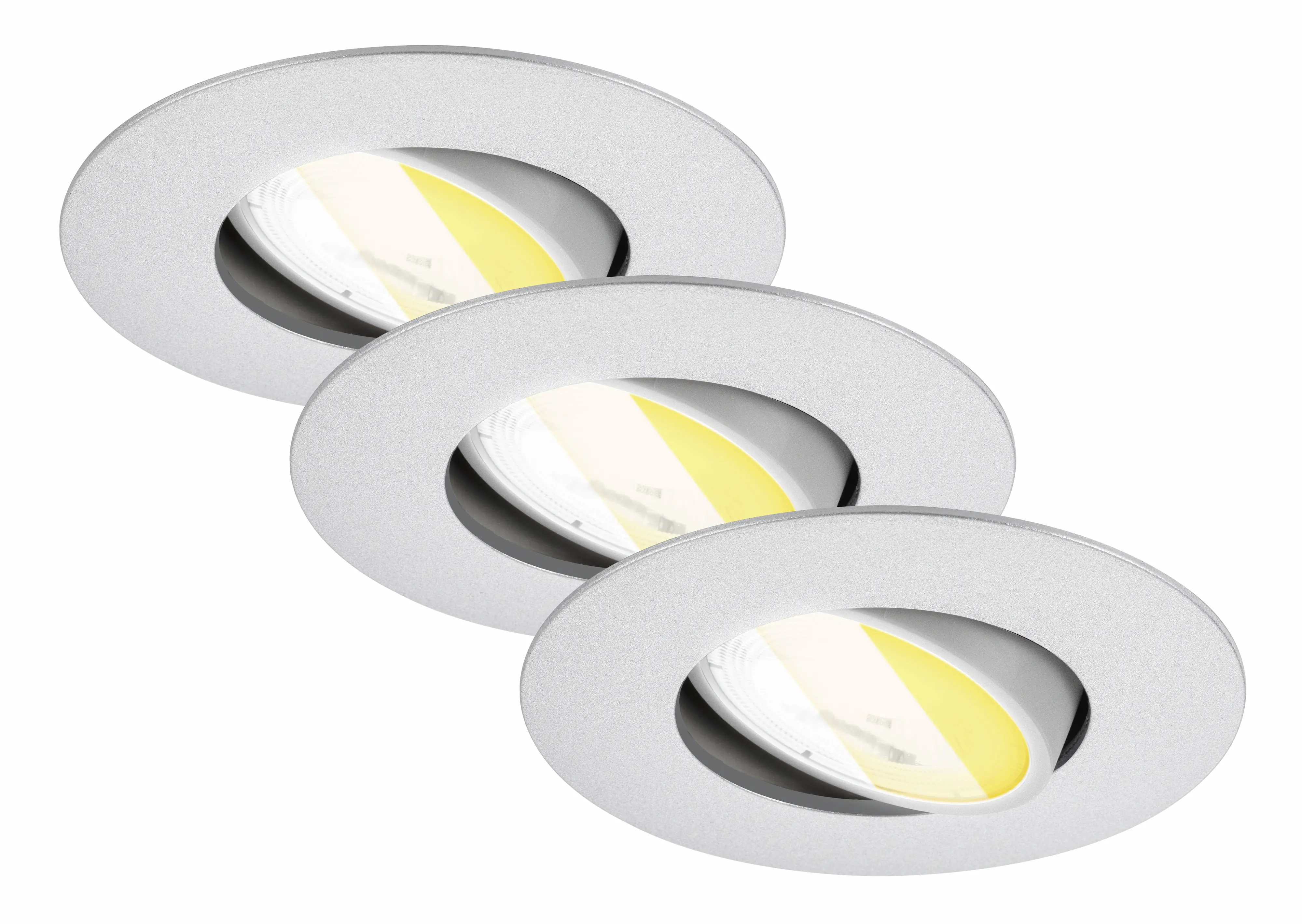 Briloner LED Einbauleuchten Dimara Ø 9 x 2,4 cm warmweiß/neutralweiß chrom dimmbar 3er-Set