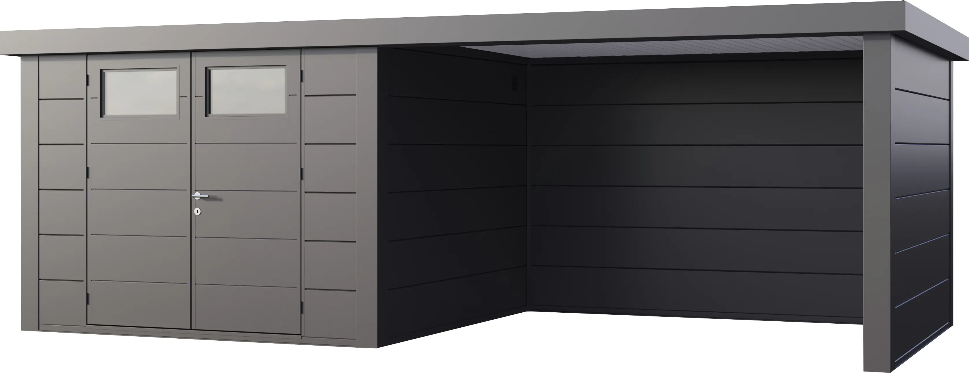 Telluria Gerätehaus Classico Lounge L 3030 rechts granitgrau 642 x 298 cm
