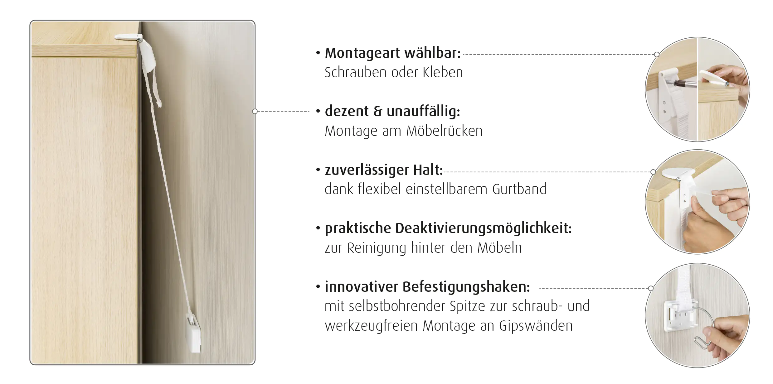 Reer Kippsicherung weiß, 2 Stück