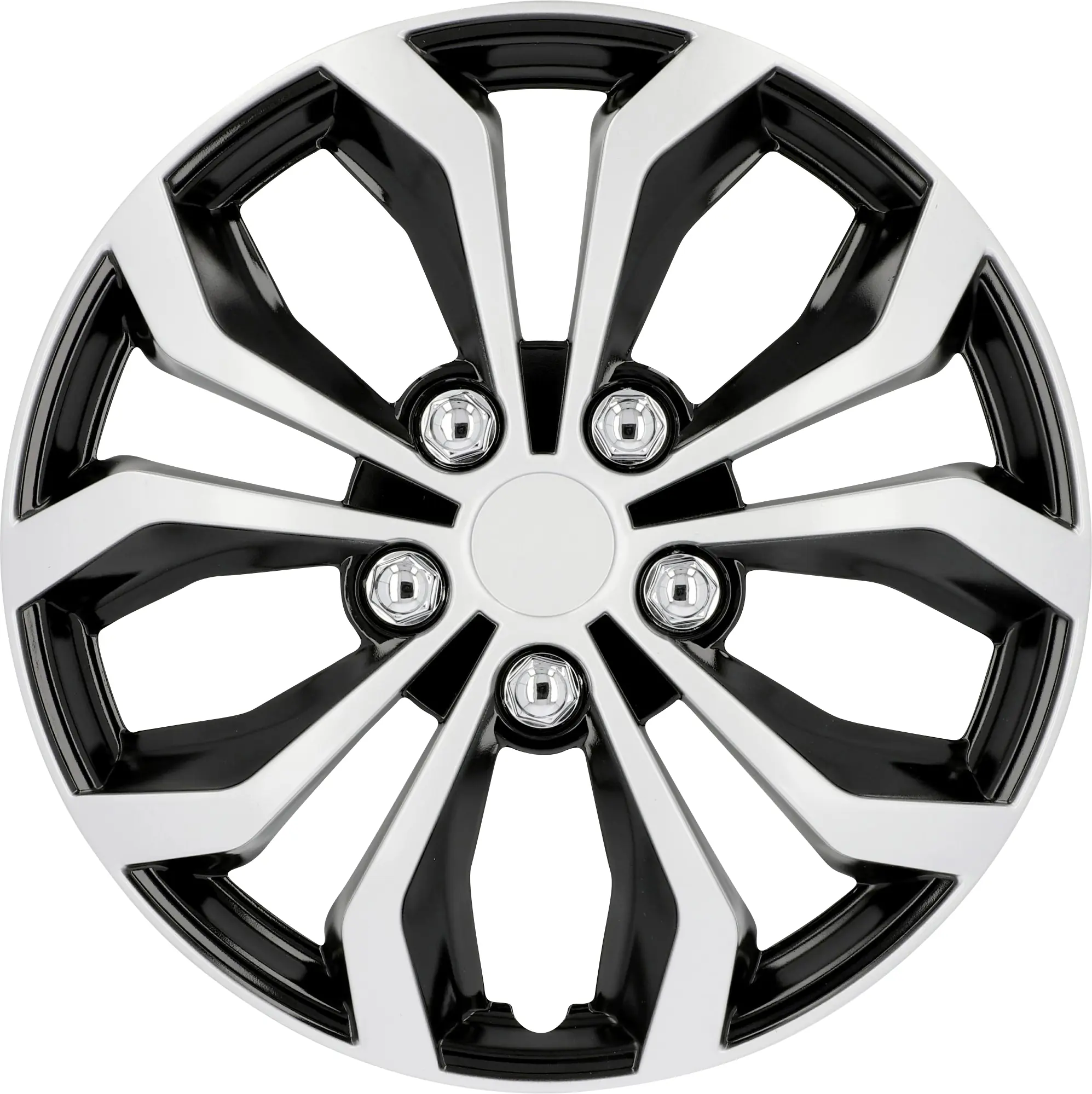 Unitec Radzierblende Daytona 35 cm (14 Zoll) schwarz silber 4 Stück