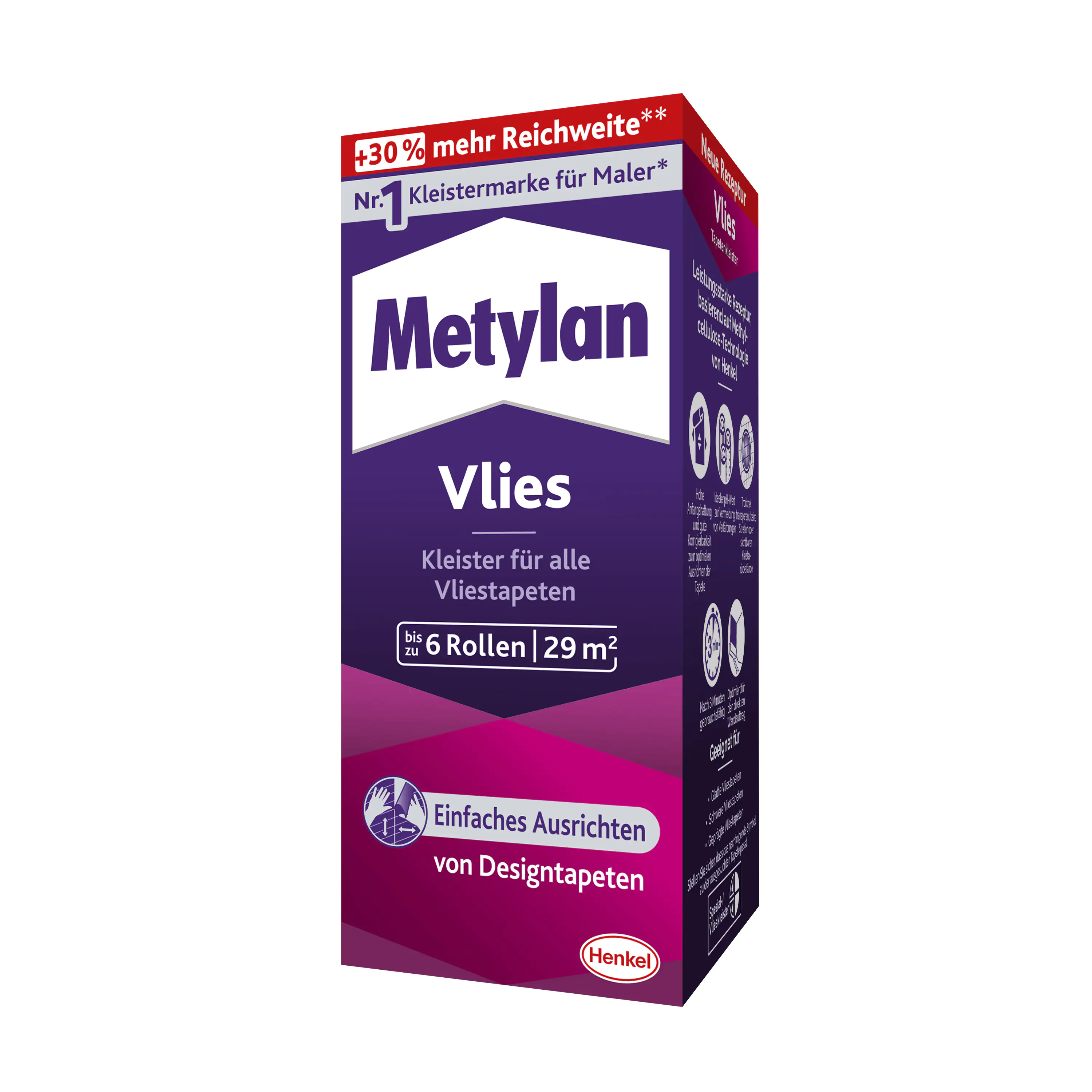 Metylan Vlies Tapetenkleister 180 g Paket, trocknet transparent