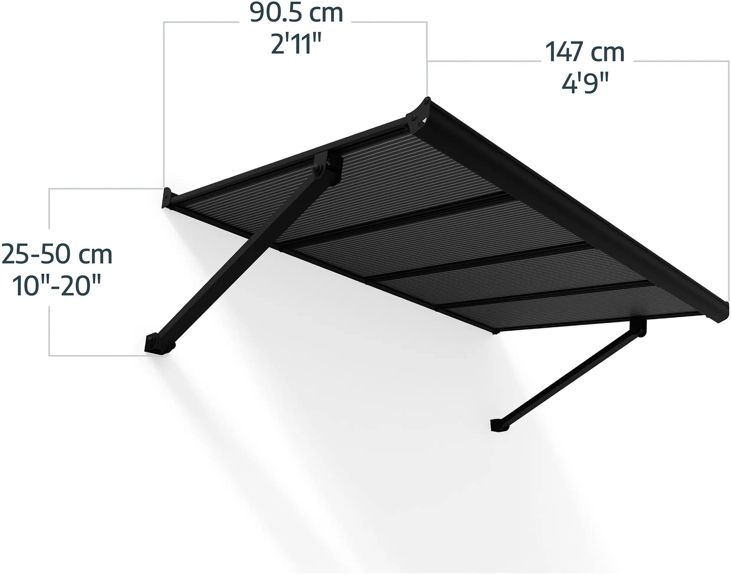 Canopia Vordach Augustine 147 x 90,5 cm grau 