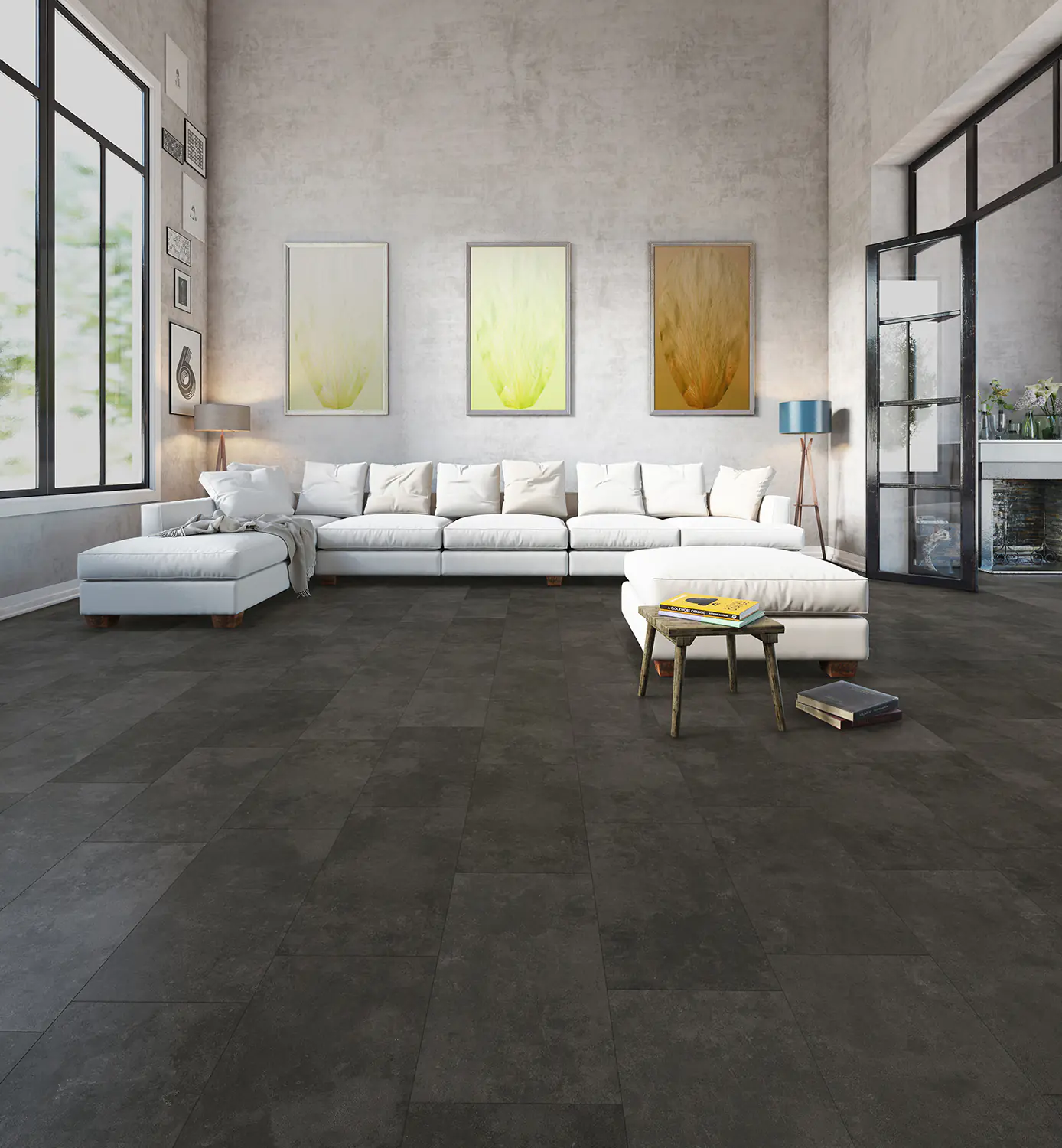 Classen Designboden Fliese HydroClick mit Trittschalldämmung Volcano