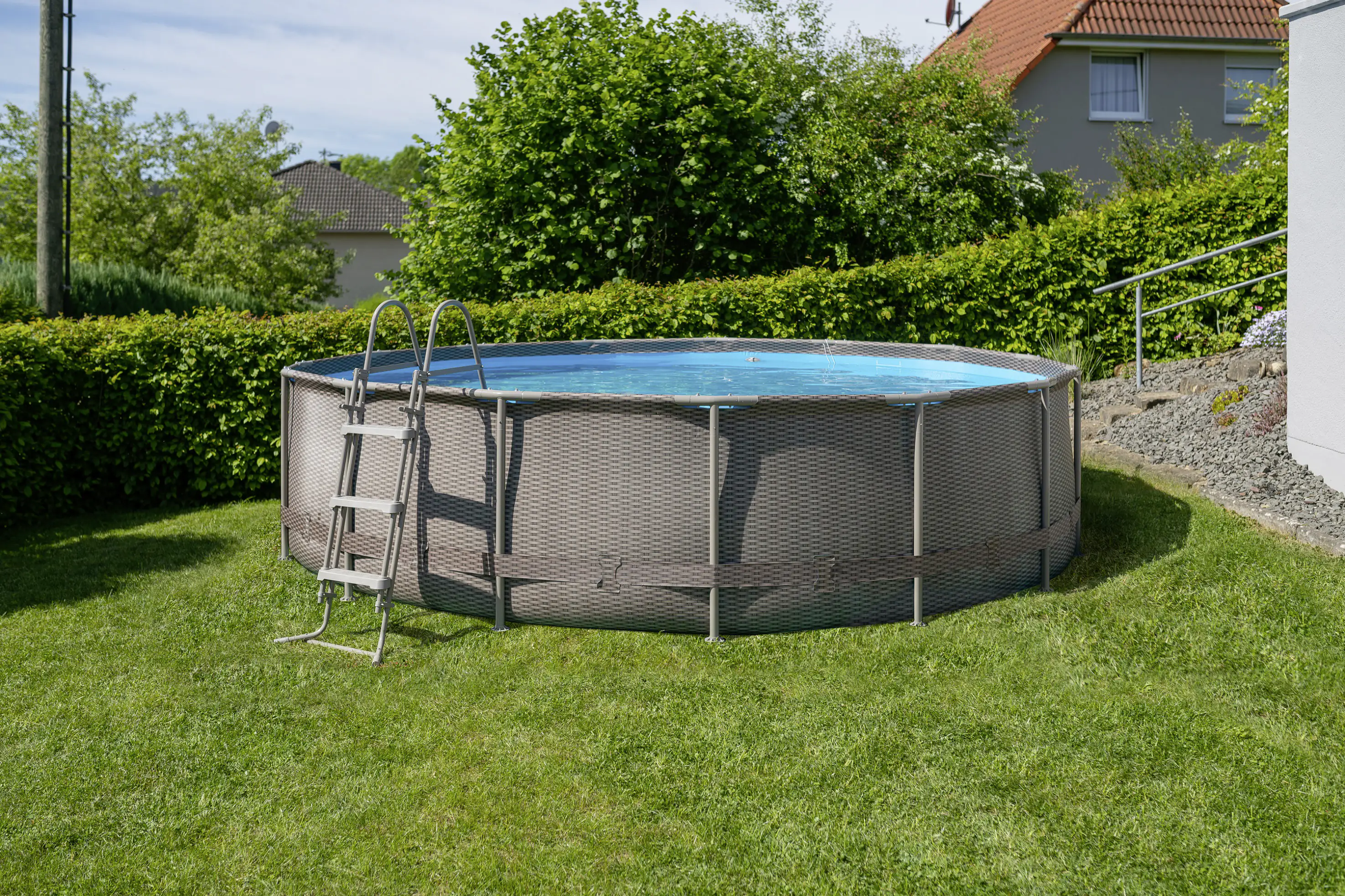 Summer Waves Rundpool Active Frame Swimmingpool Ø 457 x 106 cm, braun