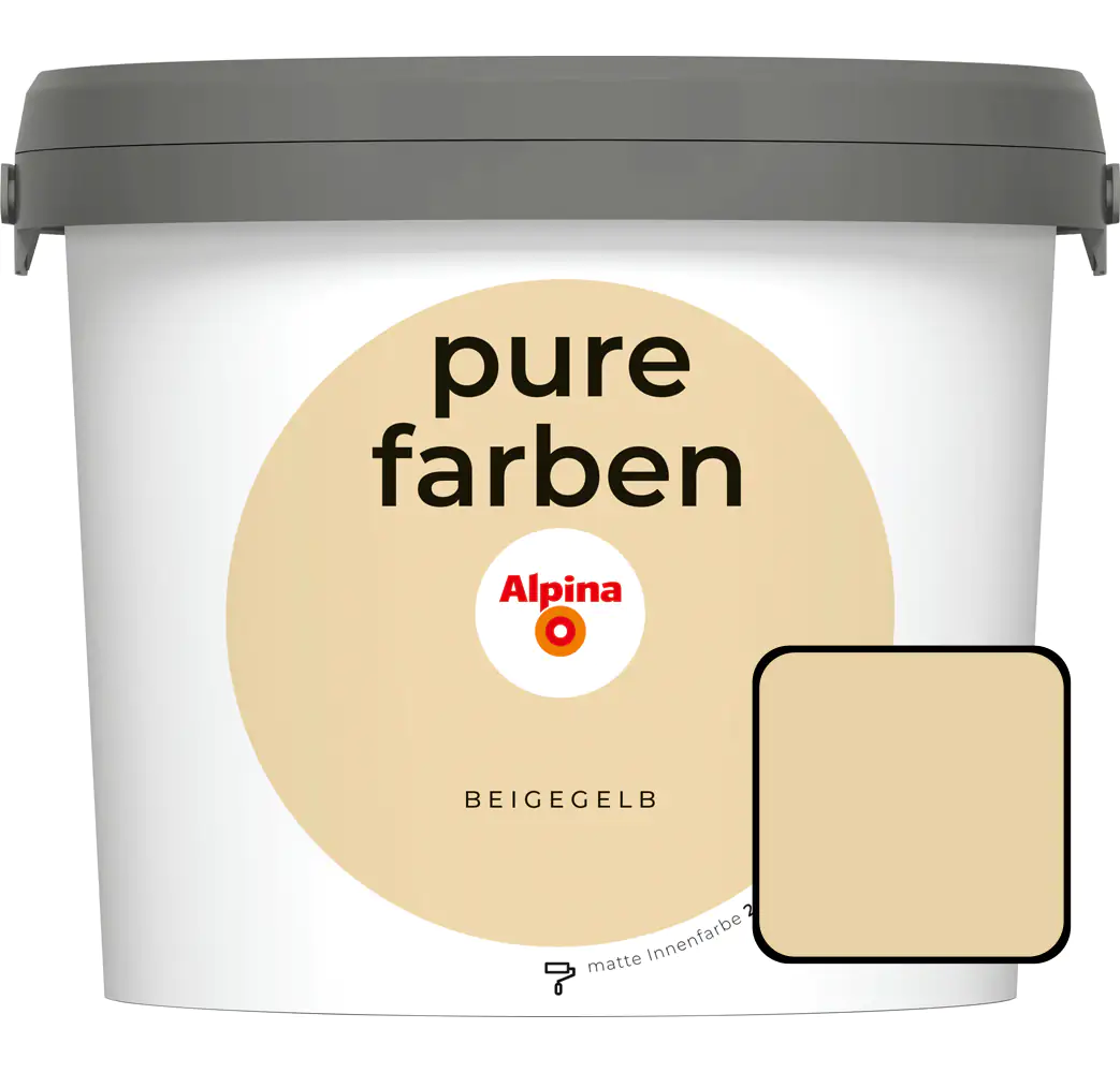 Alpina Pure Farben Wandfarbe beigegelb 2,5 L