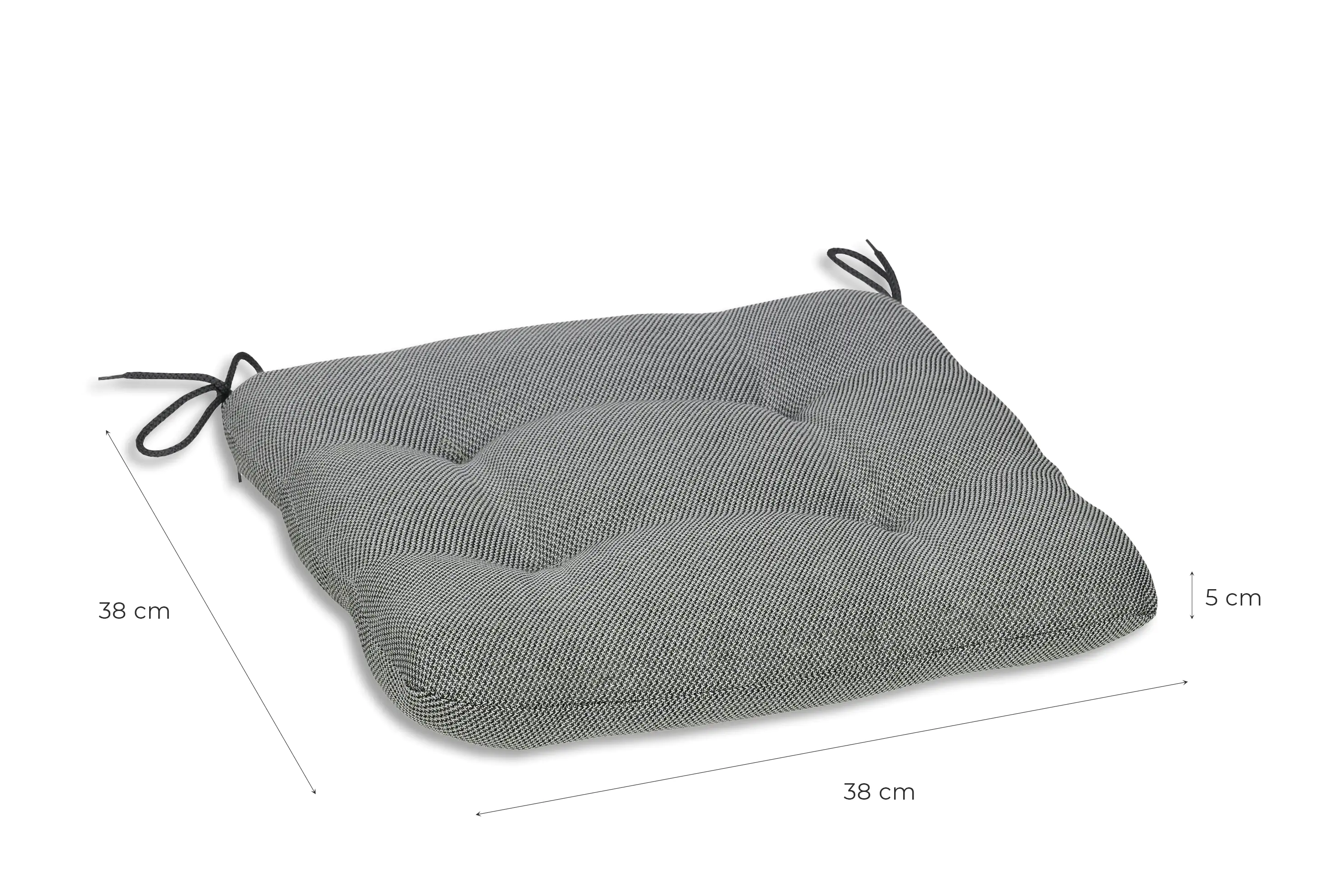 GO-DE Sitzkissen Carina 38 cm x 38 cm x 5 cm, grau