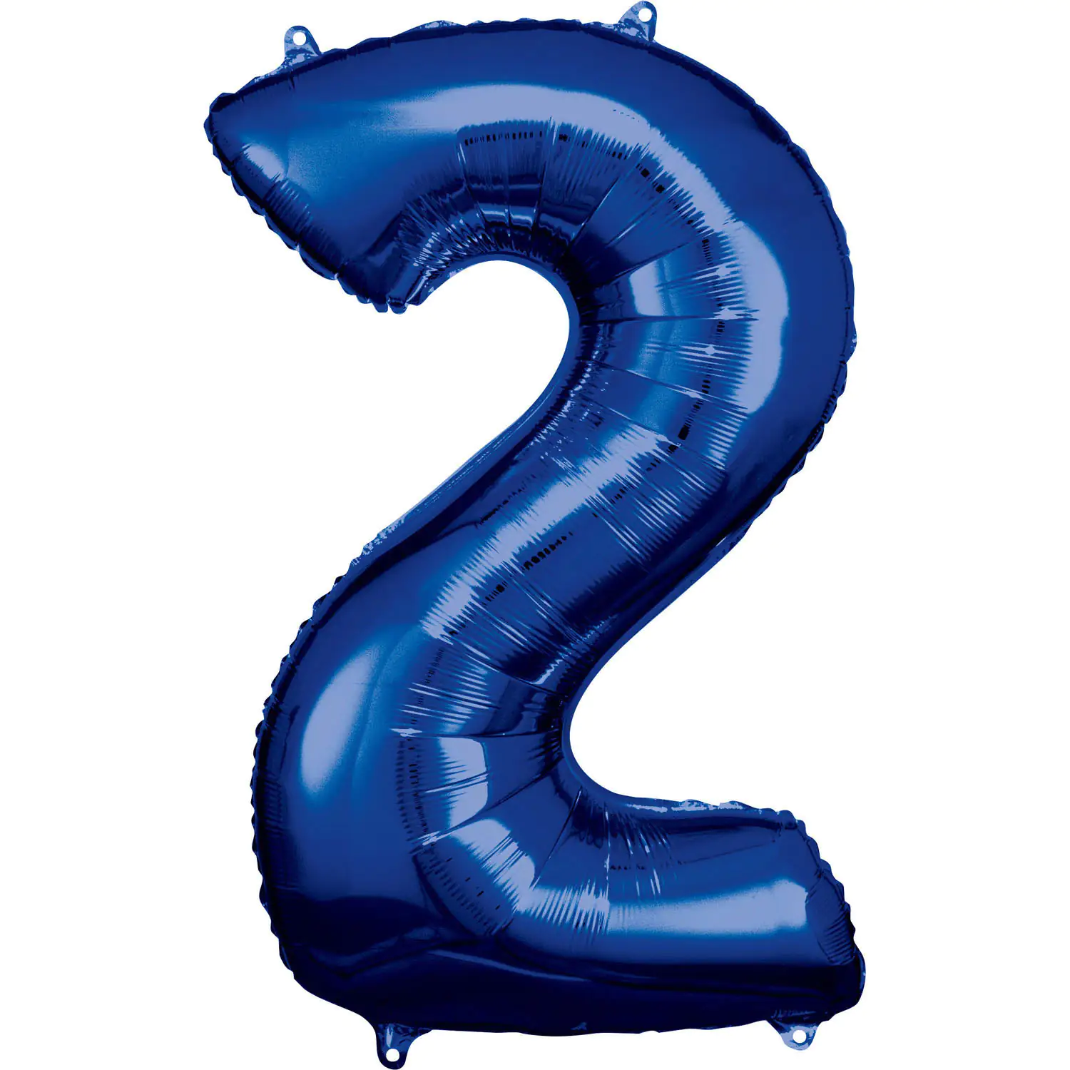 Folienballon Zahl 2 blau 57 cm x 86 cm