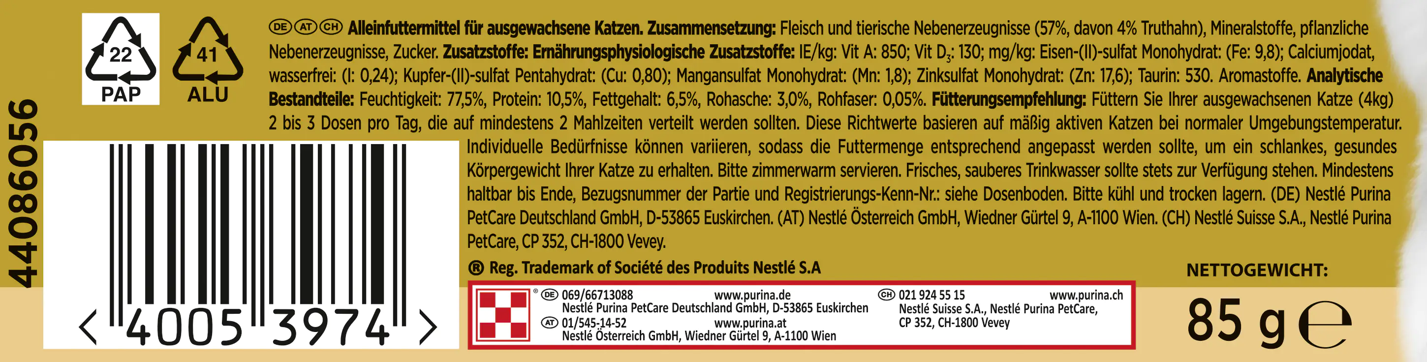 Gourmet Gold Feine Pastete mit Truthahn 85 g