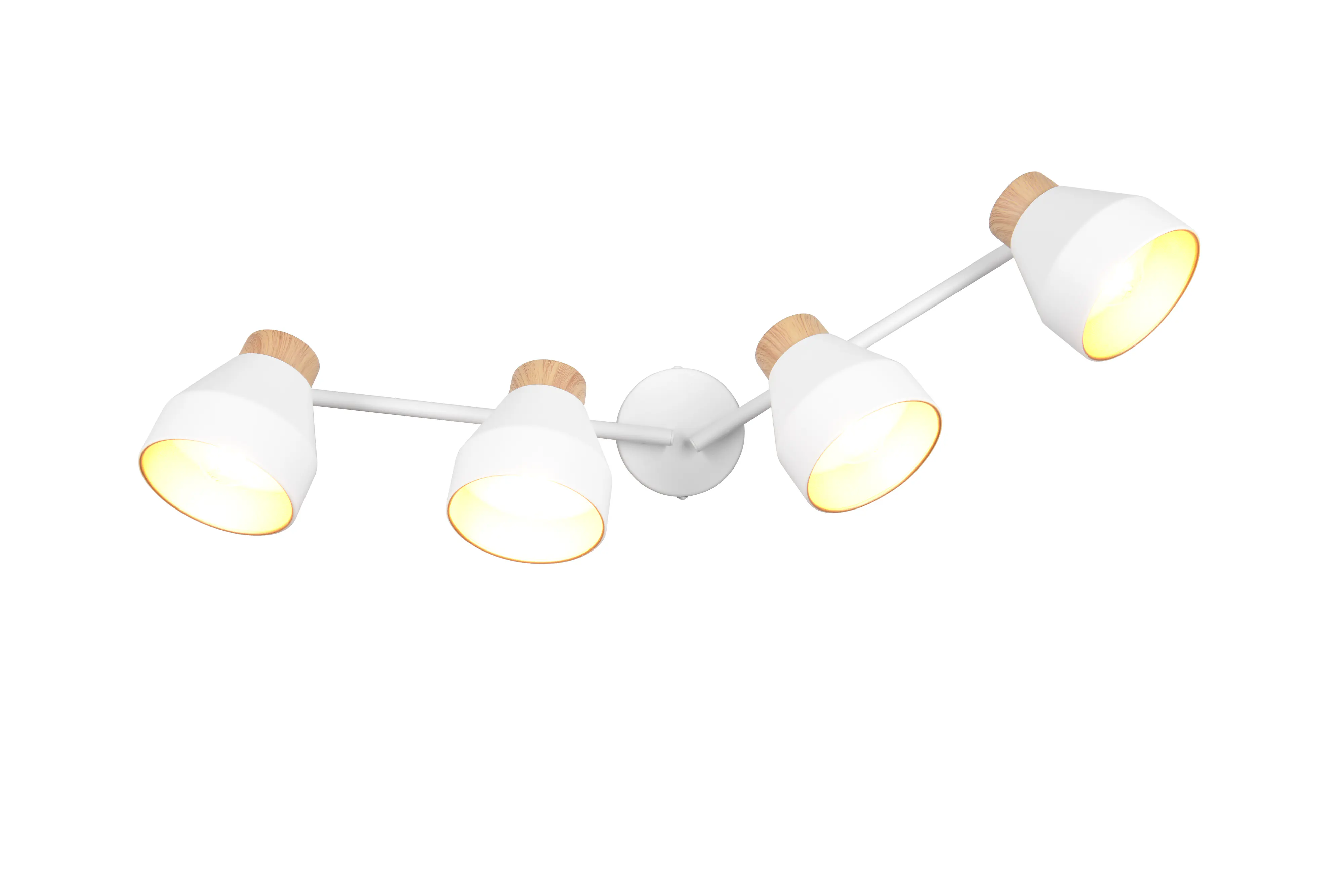 Trio LED Deckenlampe 4er Spot Valentin 22 x 71,5 cm weiß matt/natur