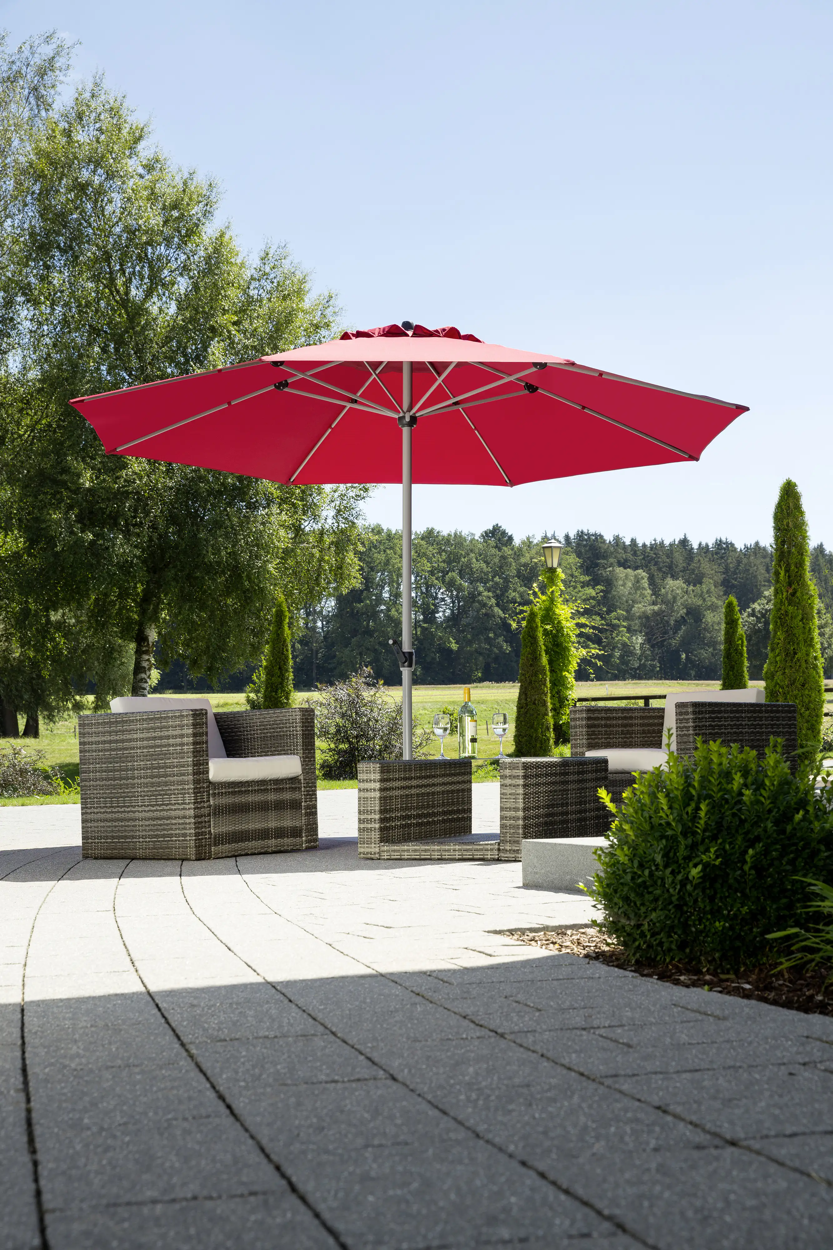 Schneider Sonnenschirm Gemini dunkelrot Ø 360 cm
