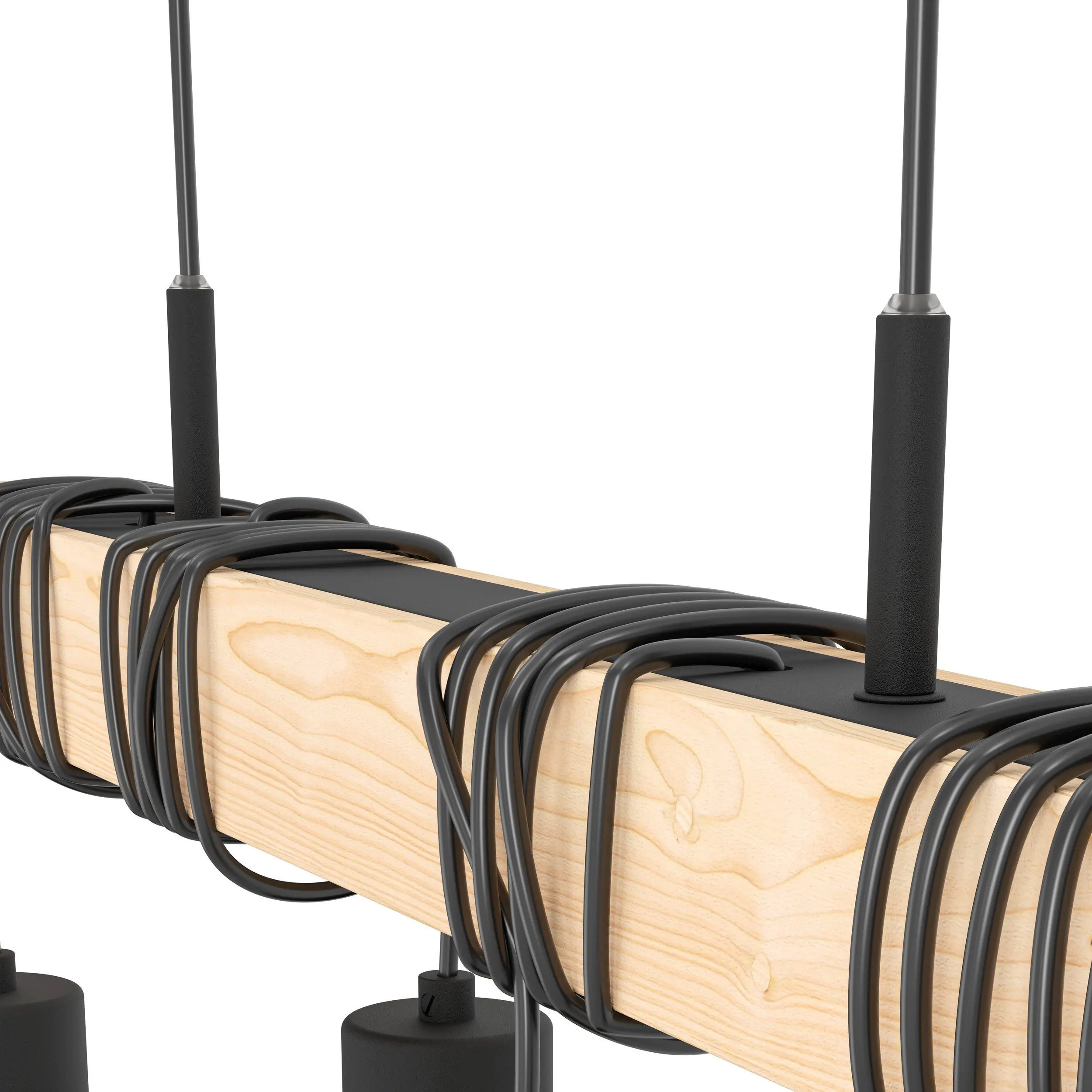 Eglo Pendelleuchte Townshend 5 schwarz holz 110 x 70 cm