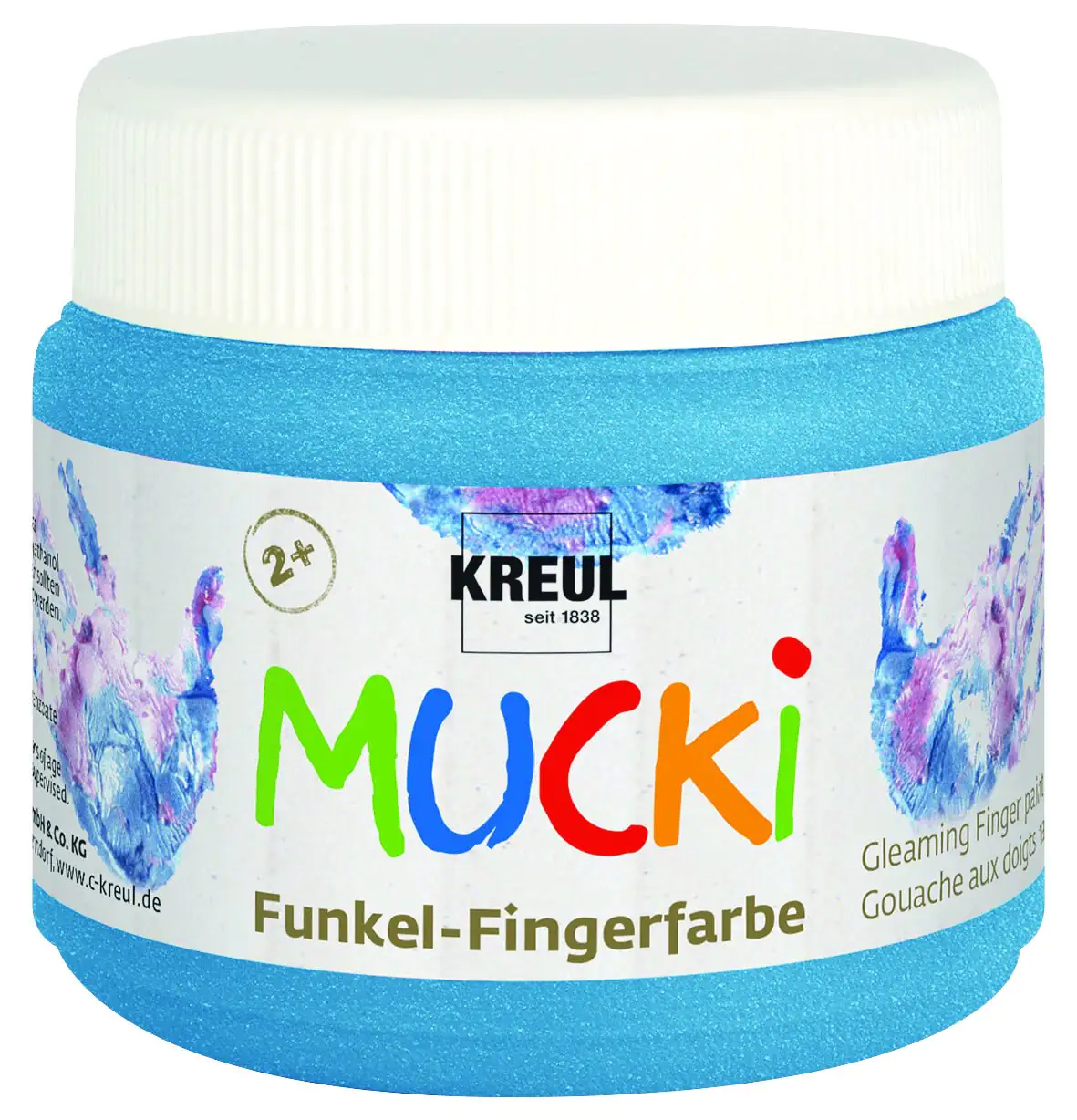 Kreul Mucki Funkel-Fingerfarbe diamantenblau 150 ml