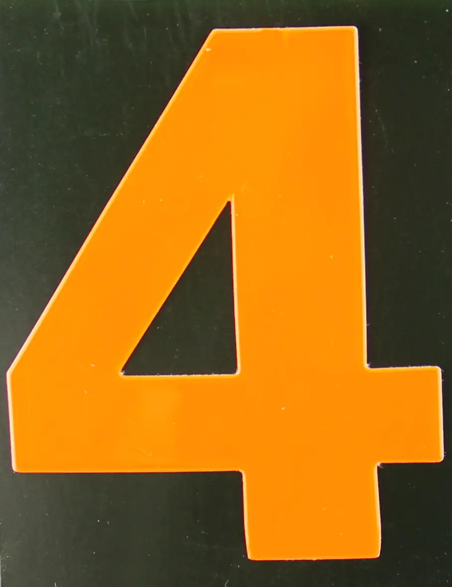 Conacord Reflektierende Klebezahl "4" orange 80 mm
