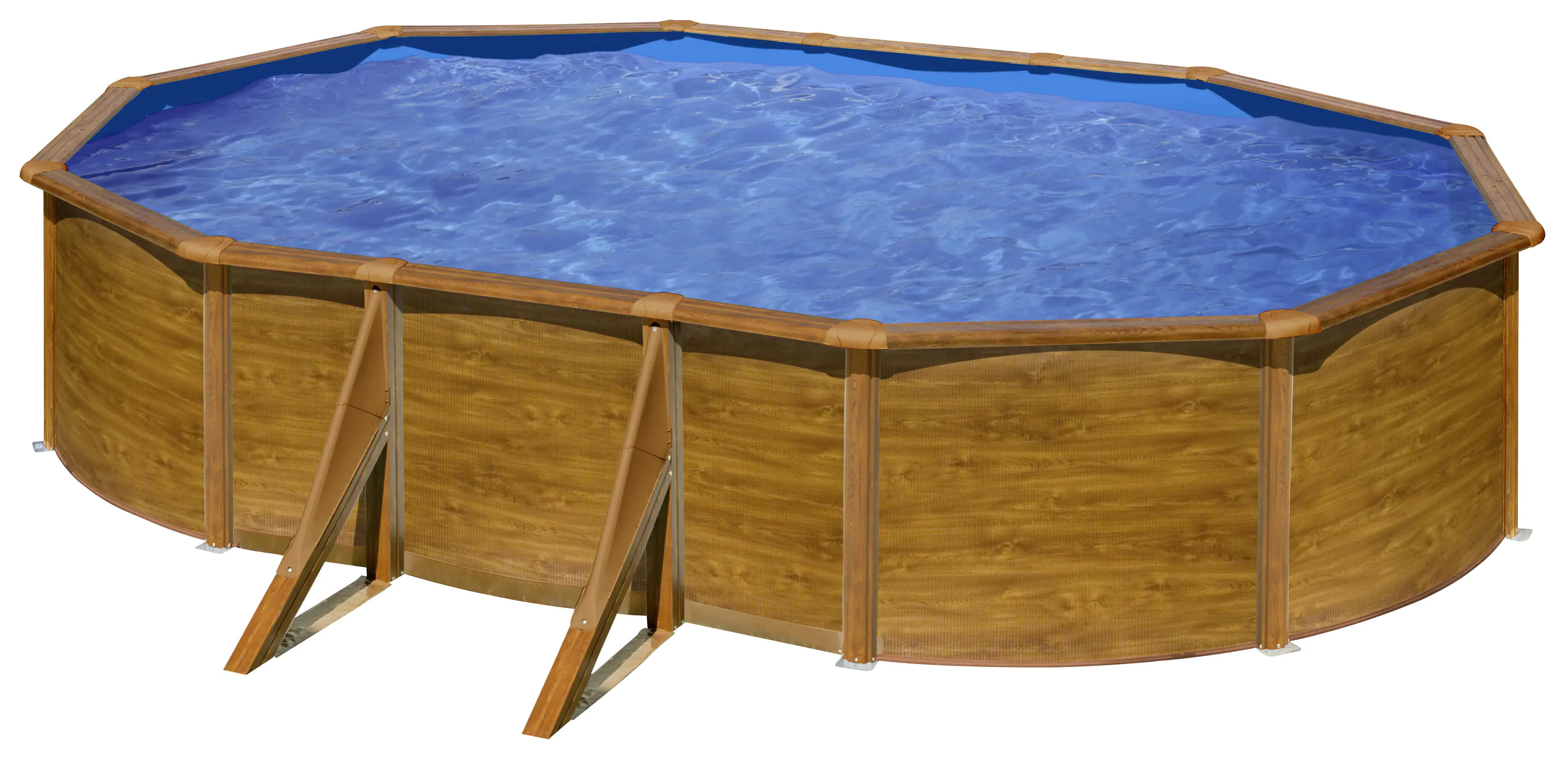 Gre Stahlwandpool Pacific oval 500 x 300 x 120 cm Holzdekor