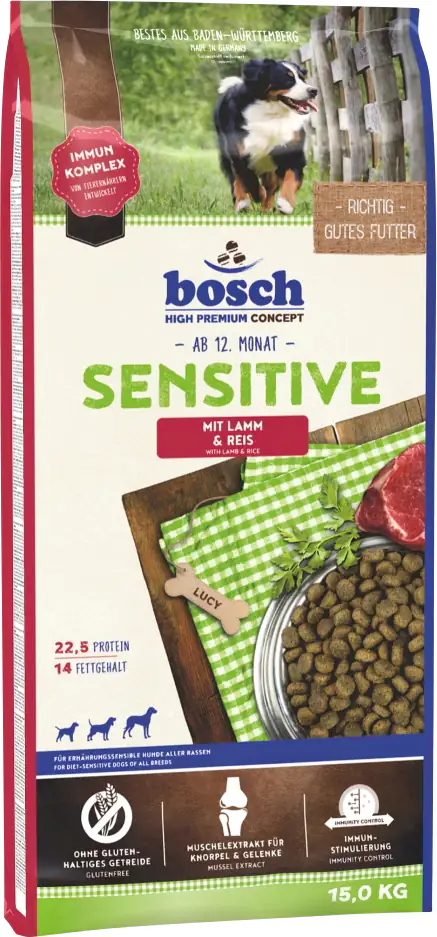 Bosch Hundetrockenfutter Adult Sensitive 15 kg Lamm & Reis 