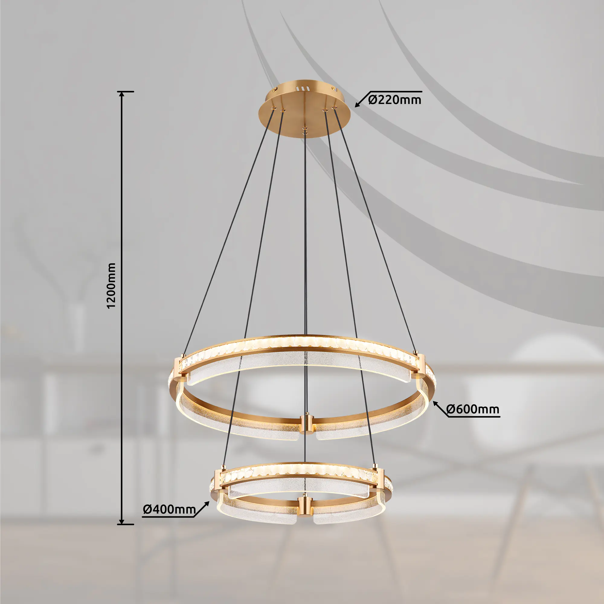 Globo Hängeleuchte Blondie Ø60 cm gold warmweiß-kaltweiß