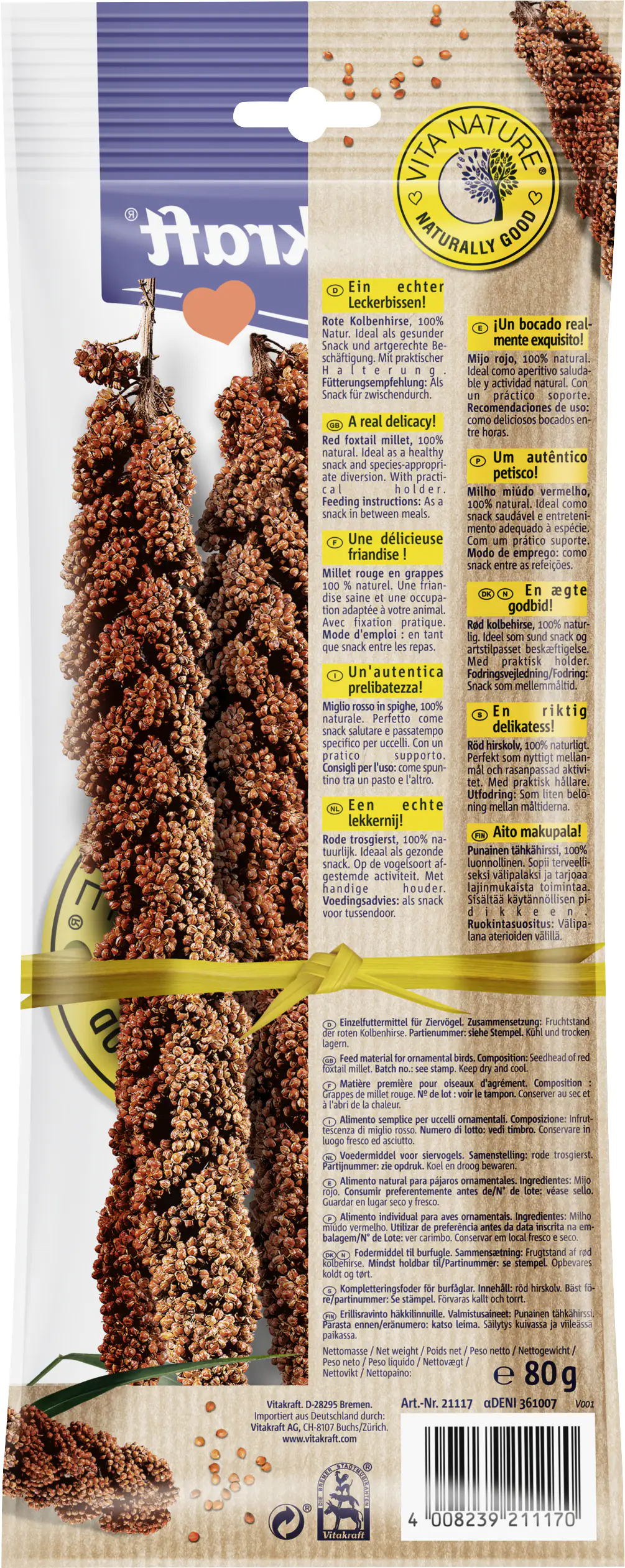 Vitakraft VITA NATURE® Rote Kolbenhirse 80 g