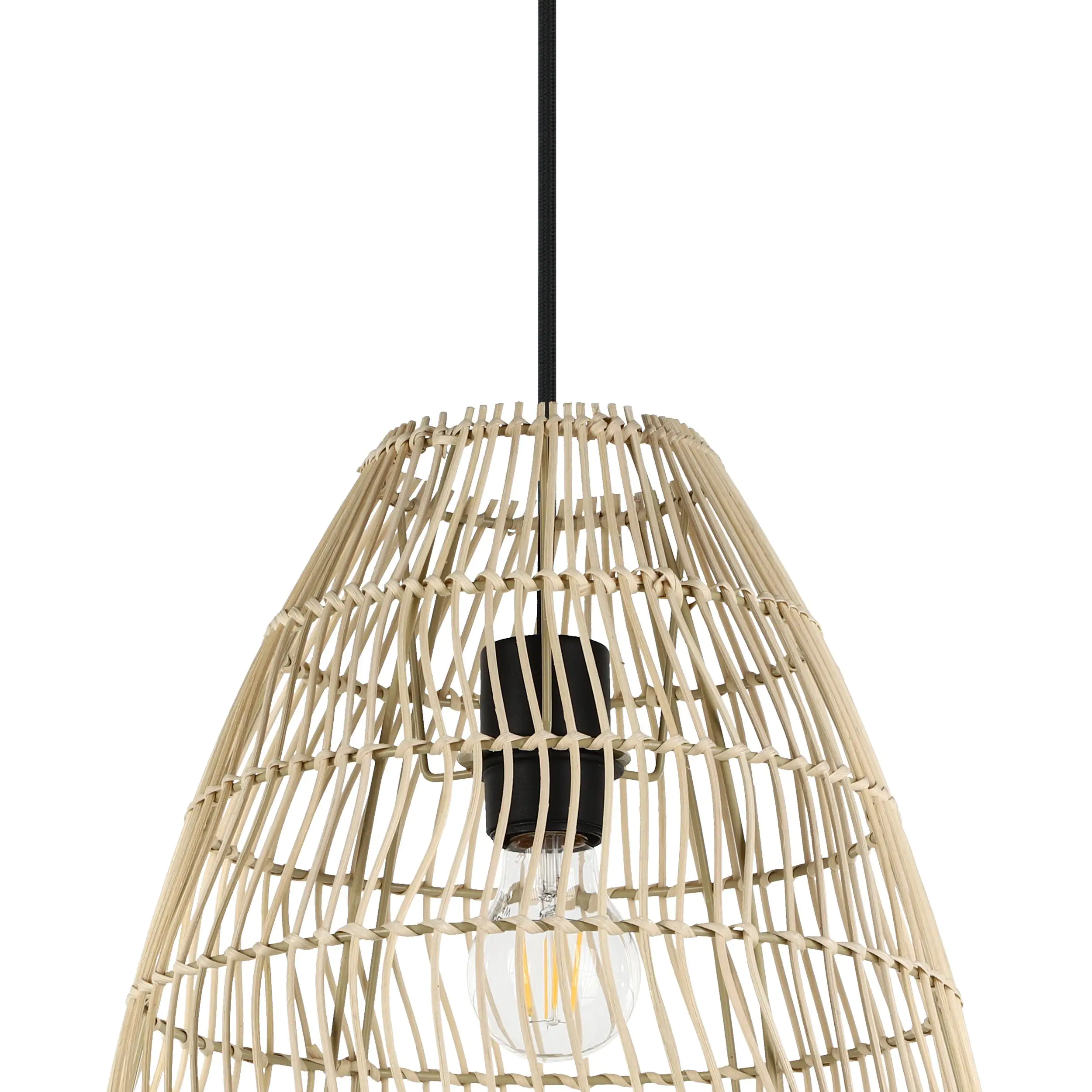 Eglo Pendelleuchte Ayesgarth schwarz natur 33 x 110 cm E27