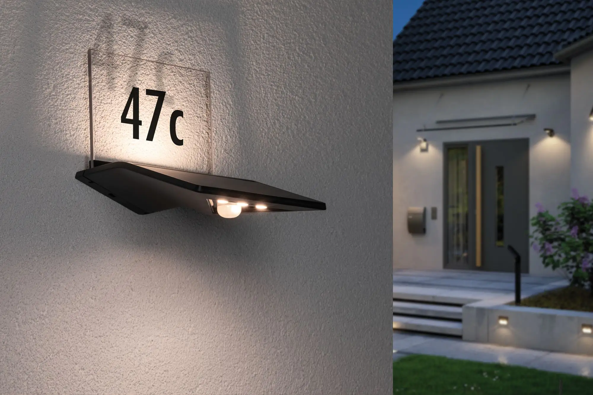 Paulmann LED Solar-Hausnummernleuchte Yoko anthrazit warmweiß