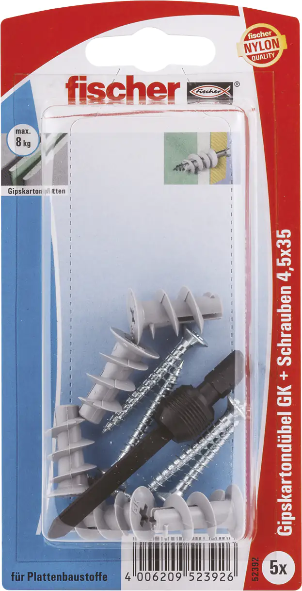 Fischer Gipskartondübel GK S 22 mm - 5 Stück