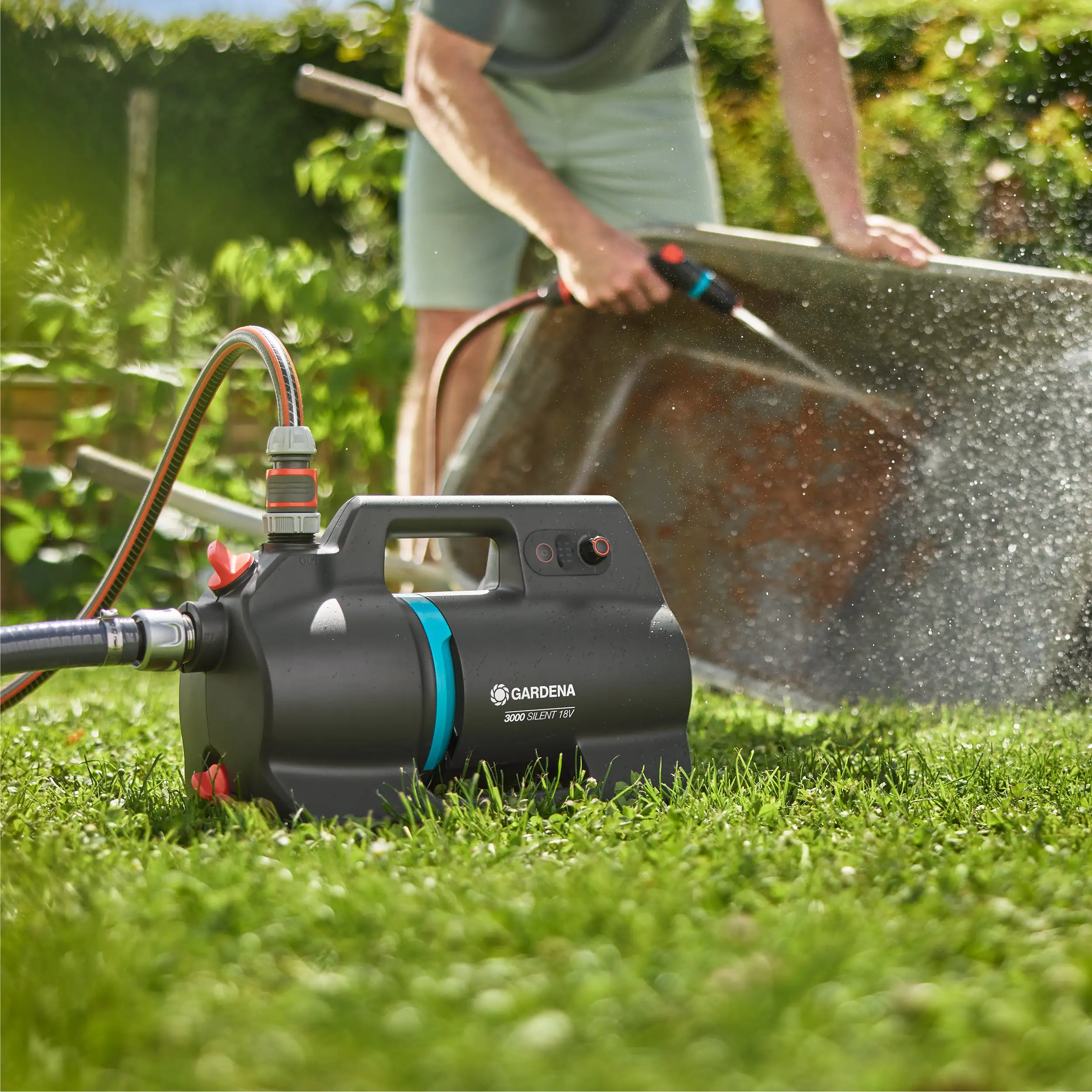 Gardena Akku-Gartenpumpe 3000 Silent 18V P4A Ready-To-Use Set