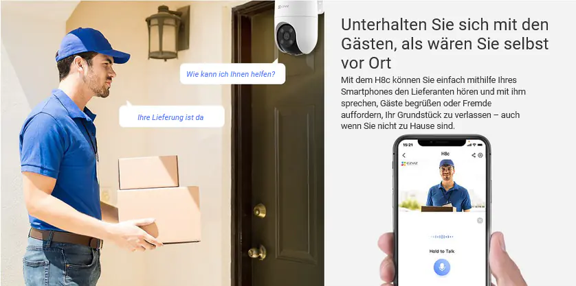Ezviz Wlan Outdoor Überwachungskamera H8C 360° mit Bewegungserkennung