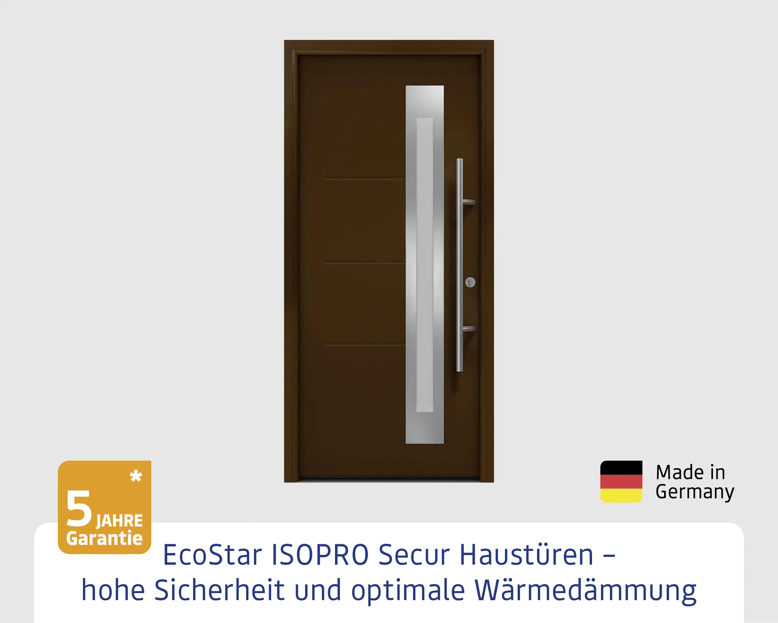 EcoStar Haustür ISOPRO Secur IPS 780S RC2 terrabraun 110 x 210 cm