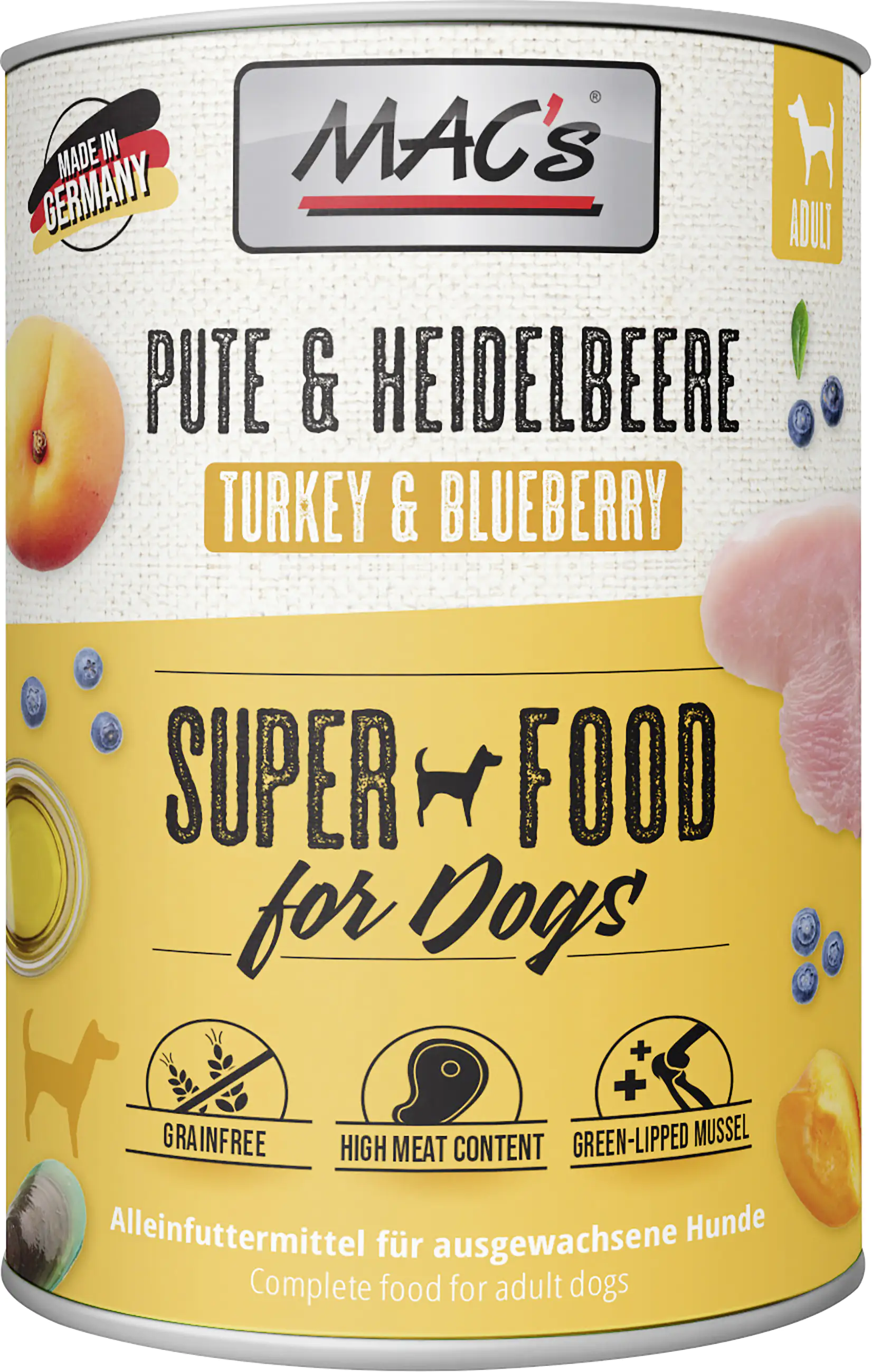 Macs Dog Hundenassfutter Adult getreidefrei 400 g Pute