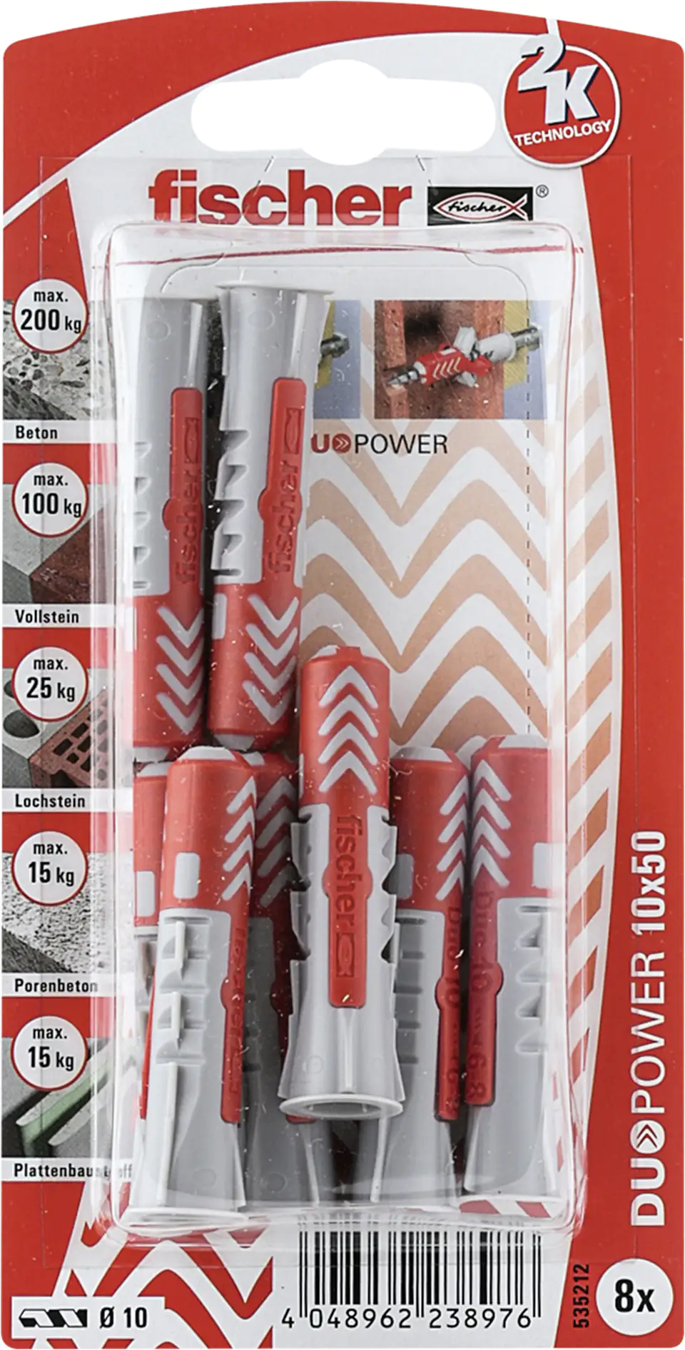 Fischer Dübel Duopower 10.0 x 50 mm - 8 Stück