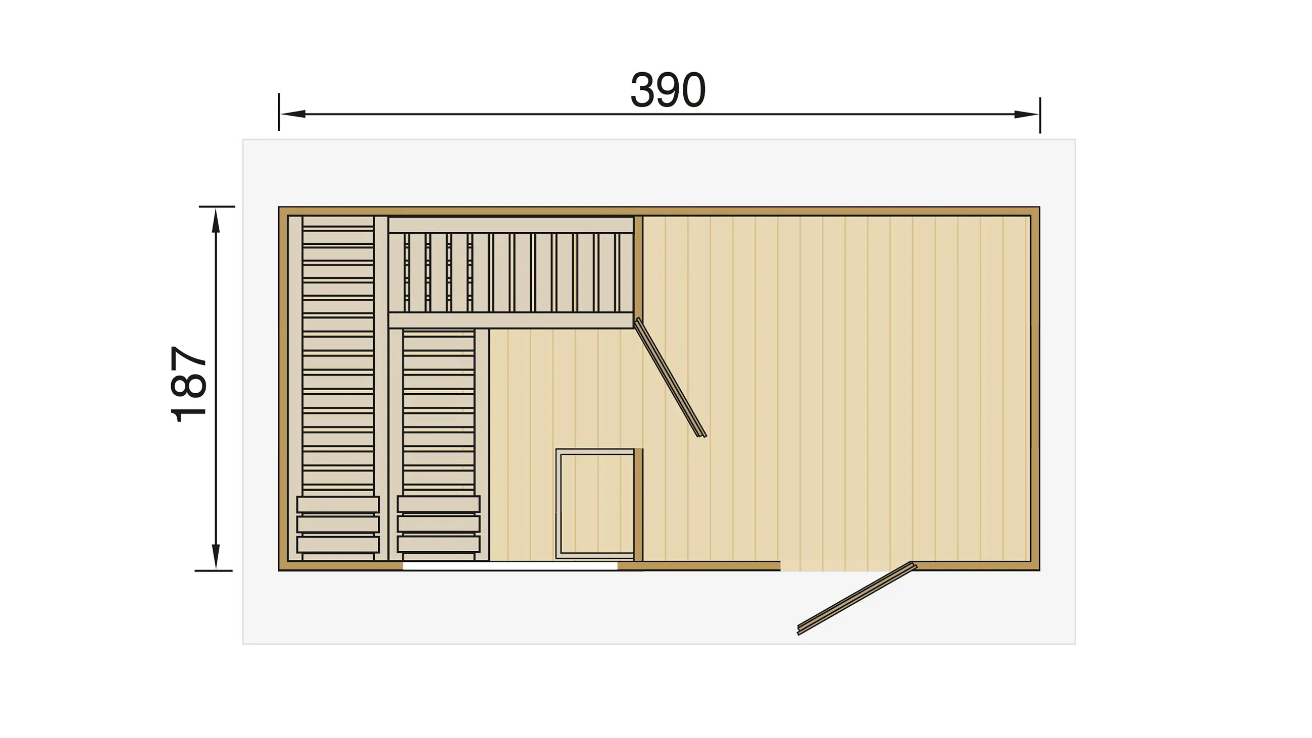 Weka Gartensauna Farsund 7,29 m² mit Fenster