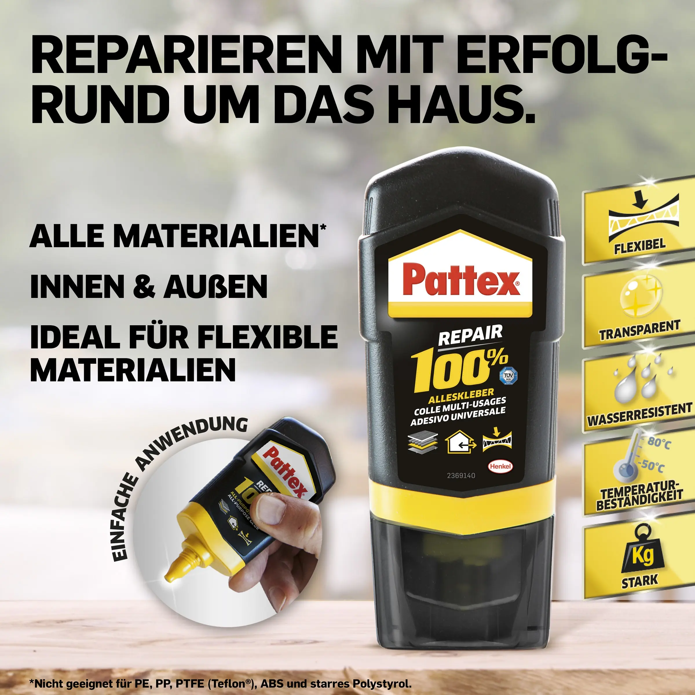 Pattex Alleskleber 100 % Repair transparent 50 g Flasche