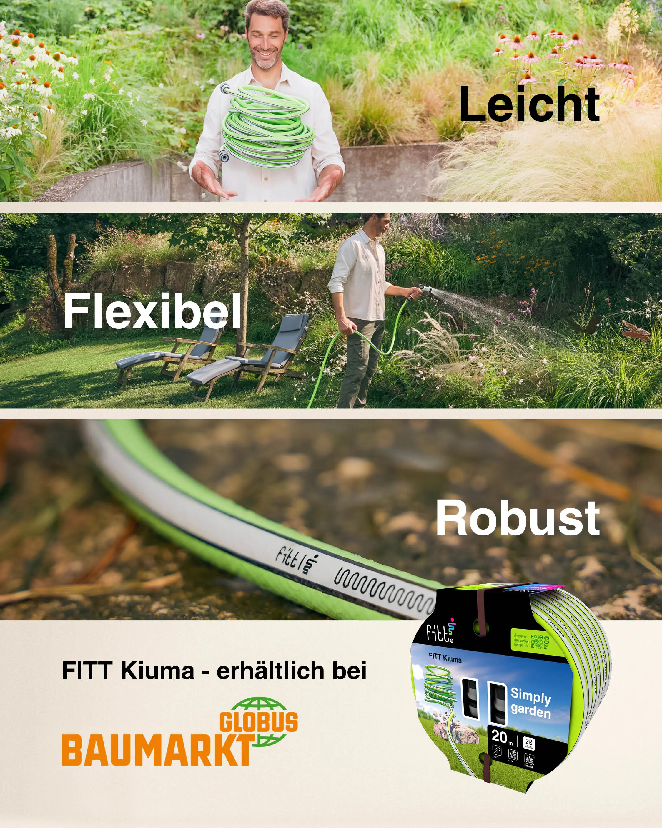 Fitt Gartenschlauch Kiuma Lime 20 m Ø 13 mm (1/2")
