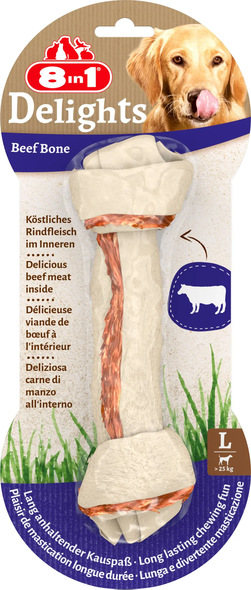 8in1 Delights Kauknochen Beef L