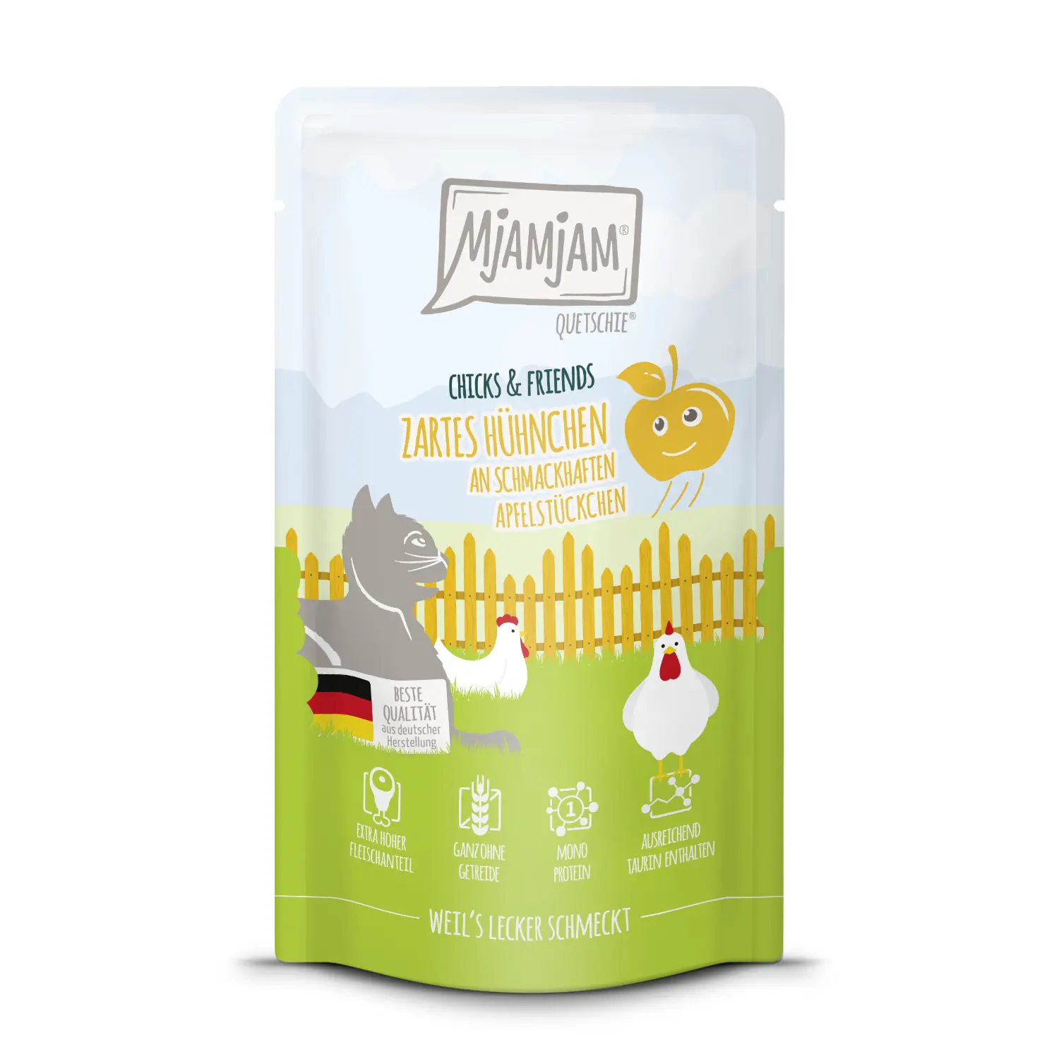 MjAMjAM Katzennassfutter Adult getreidefrei 125 g Huhn & Apfel