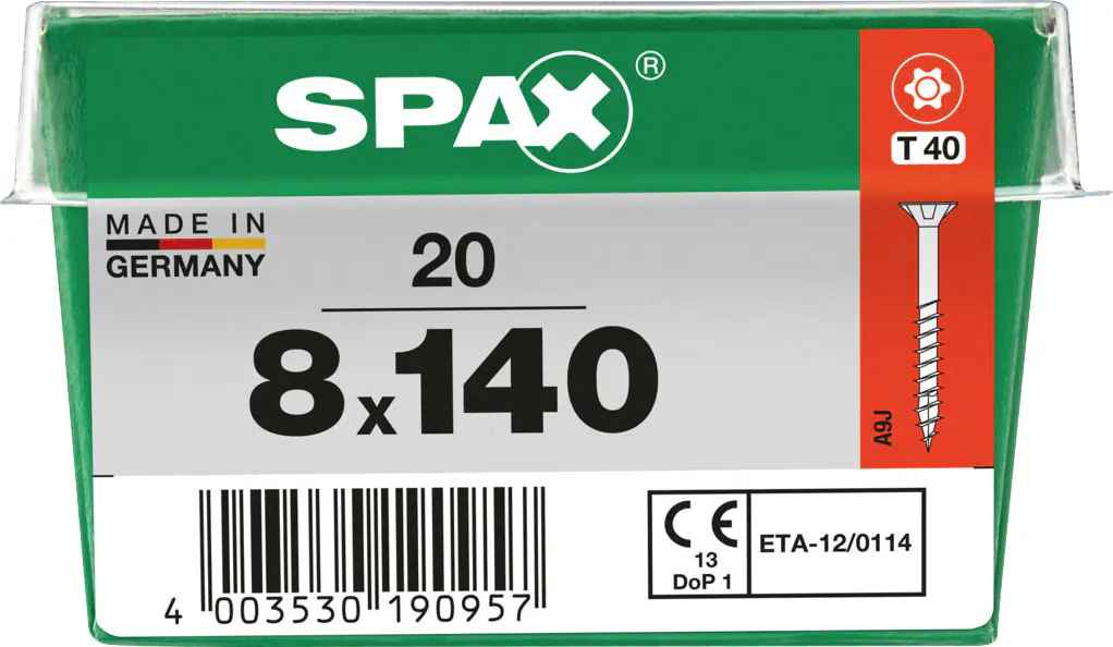 Spax Holzbauschrauben 8 x 140 mm T40 Teilgewinde - 20 Stk. 