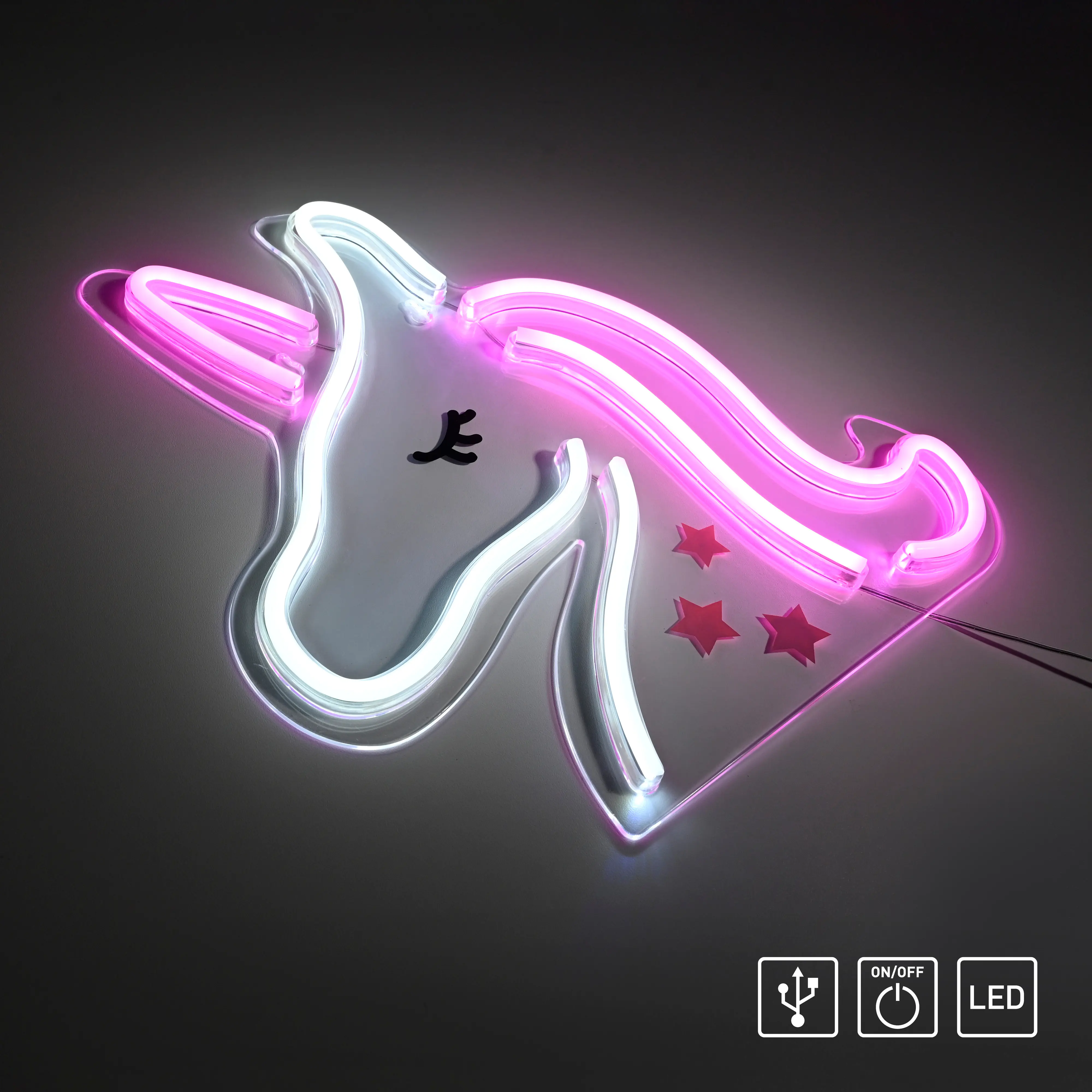 Just light LED Dekoleuchte Unicorn 33 x 1,5 x 33 cm