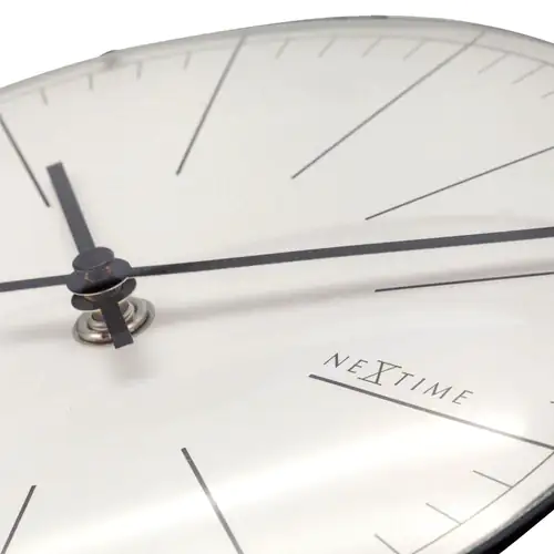 Nextime Tisch- Wanduhr Big Stripe Mini Dome Ø 20 cm weiß
