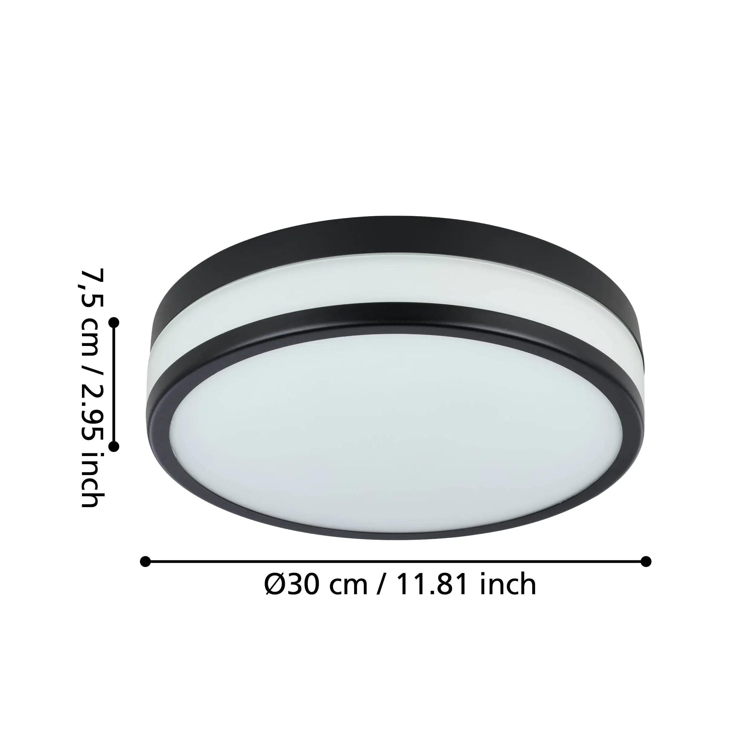 Eglo LED Deckenleuchte Palermo schwarz weiß Ø 30 cm