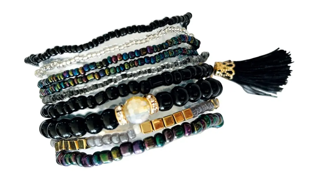 Glorex Armband-Set für 6-9 Armbänder DIY schwarz